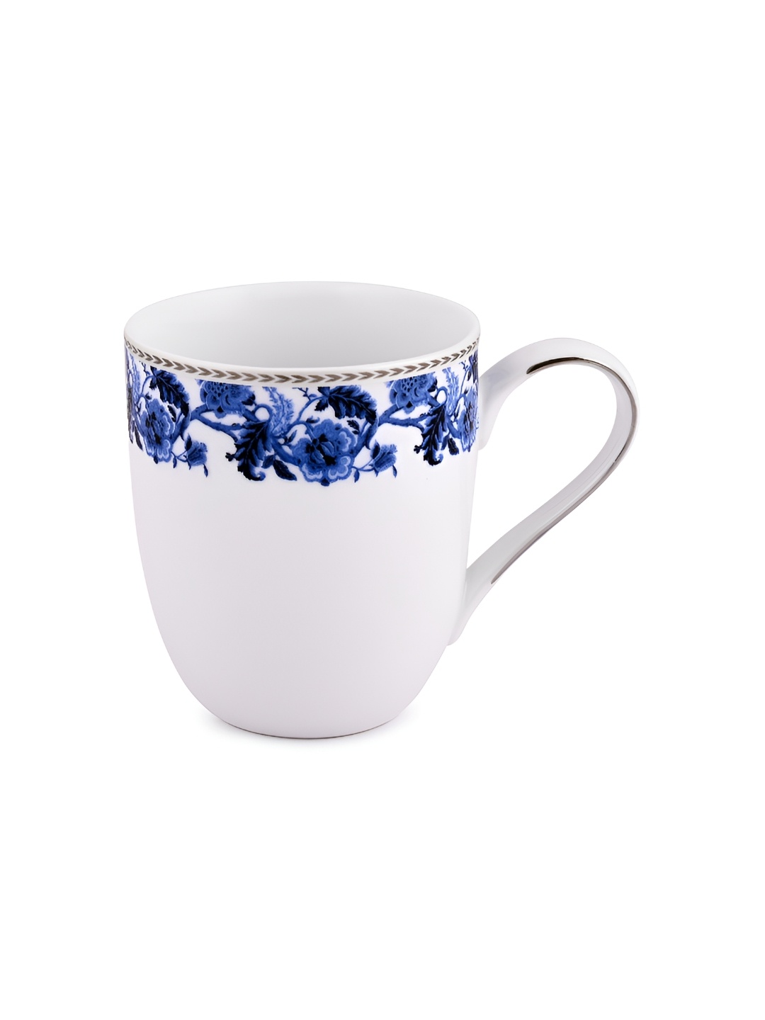 

Hitkari White and Blue 2 Pcs Floral Printed Coffee Mugs