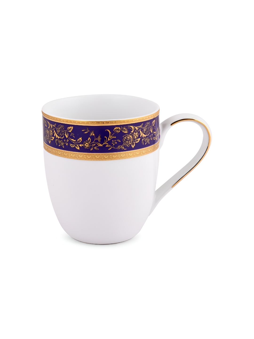 

Hitkari White & Blue 2 Pieces Floral Printed Matte Coffee Mug