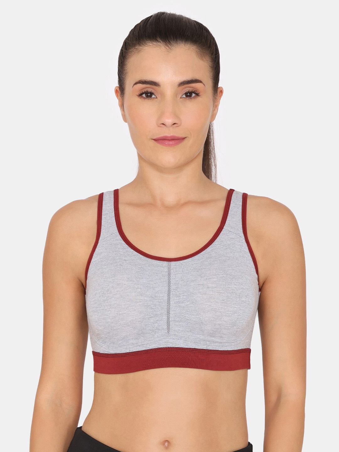 

Rosaline by Zivame Full Coverage Sports Bra With All Day Comfort, Grey