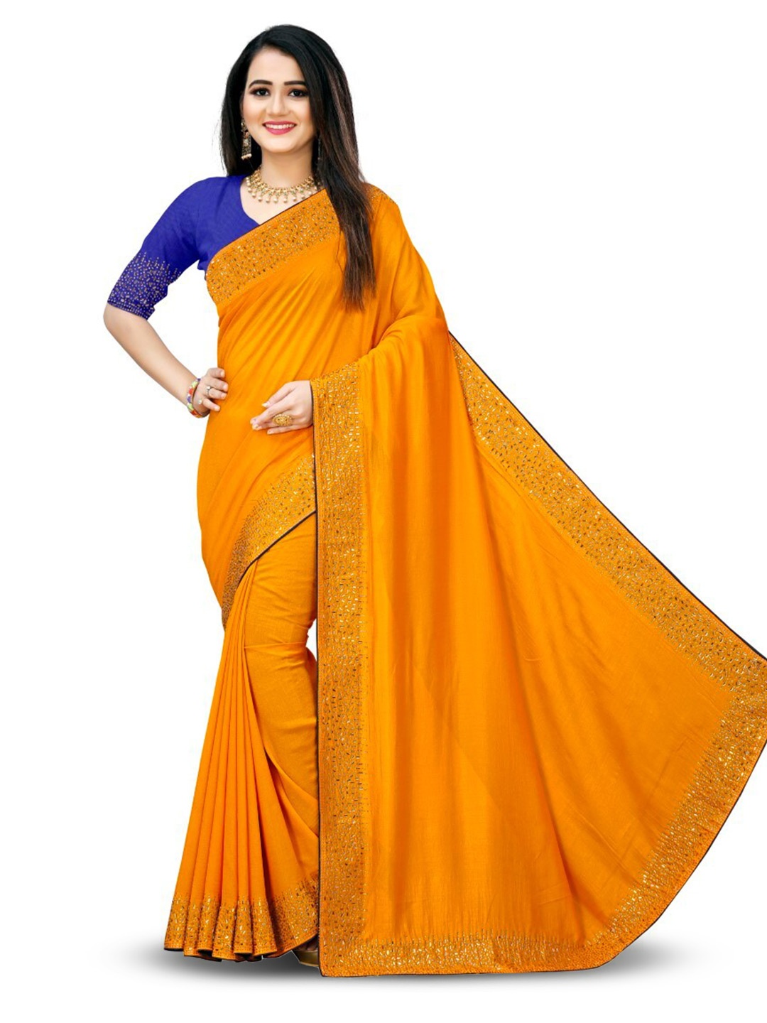 

SHAKTIJEN ENTERPRISE Embellished Ethnic Saree, Mustard