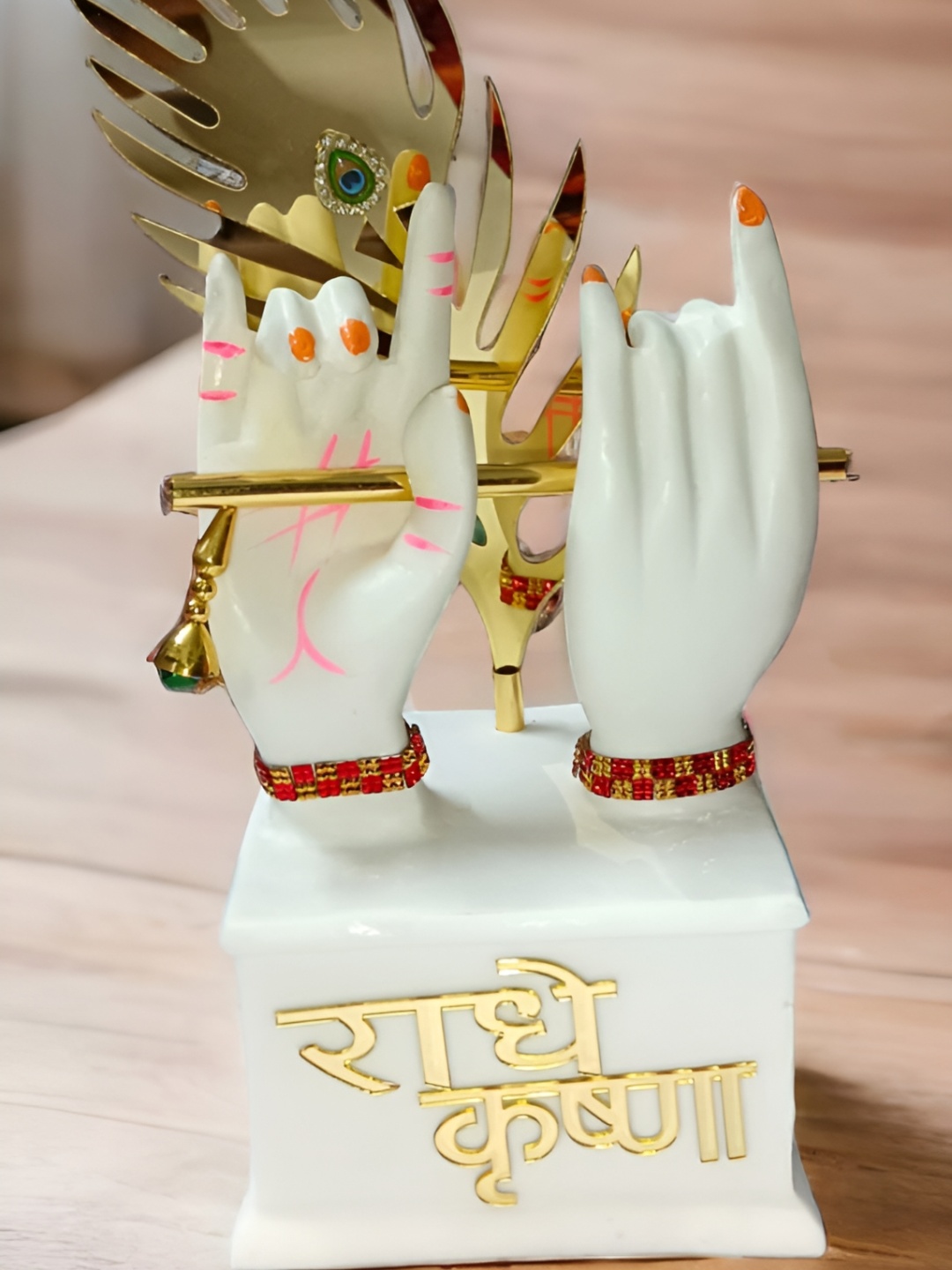 

SANKALAN CREATIONS White Figurine Showpiece, Gold