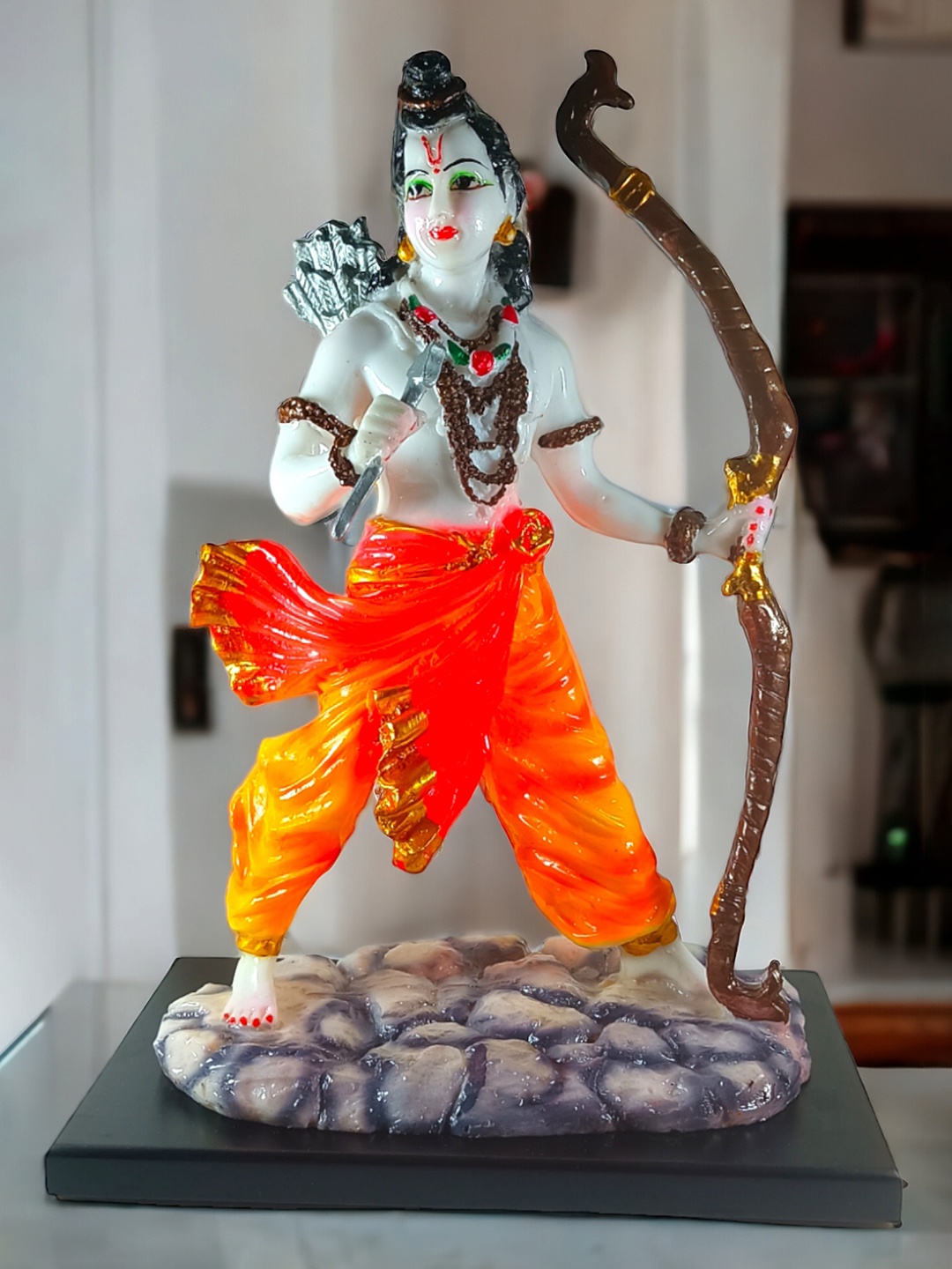 

SANKALAN CREATIONS White & Orange Figurine Showpiece