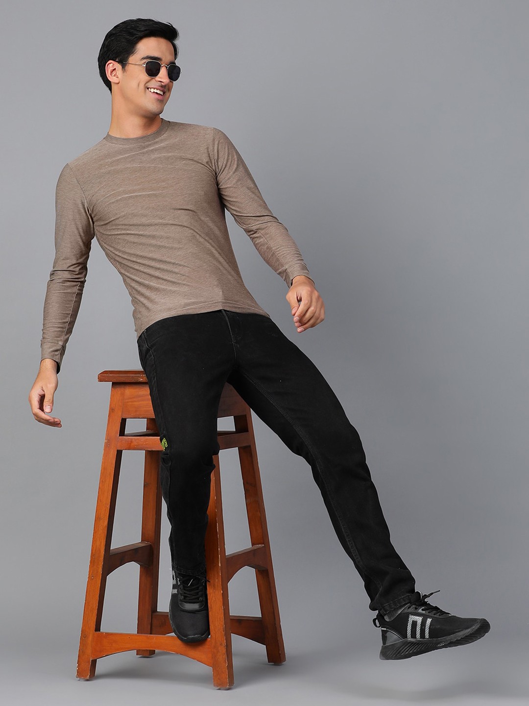 

Kotty Round Neck Long Sleeves Regular Fit Casual T-shirt, Purple