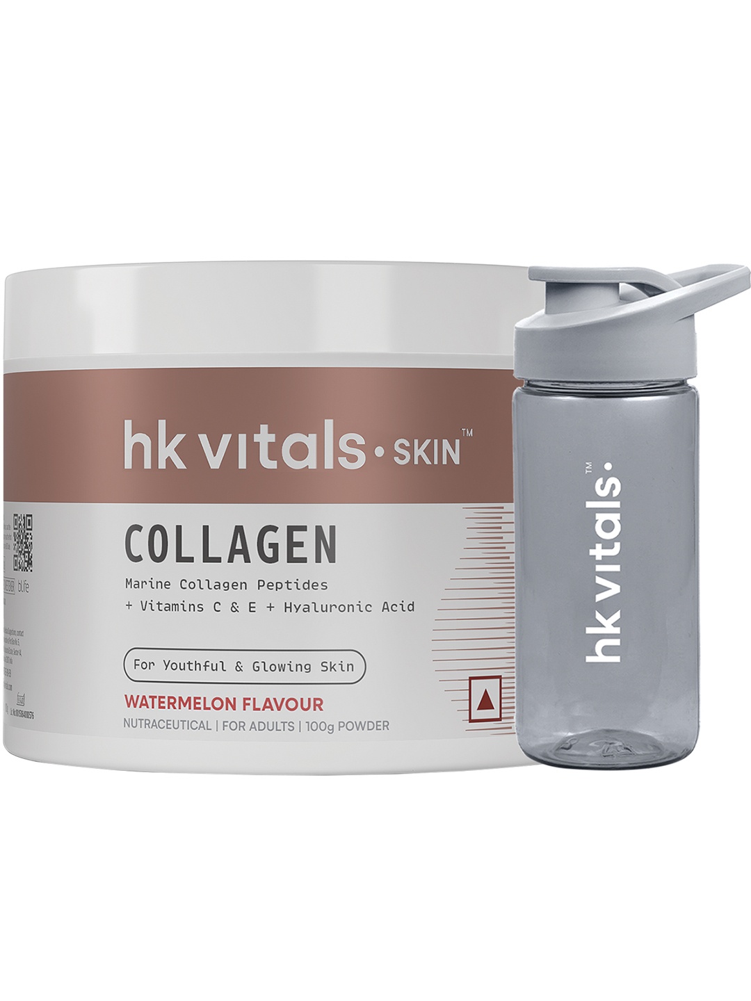

HK VITALS Skin Radiance Collagen Powder - Watermelon - 100g with Sipper, Blue