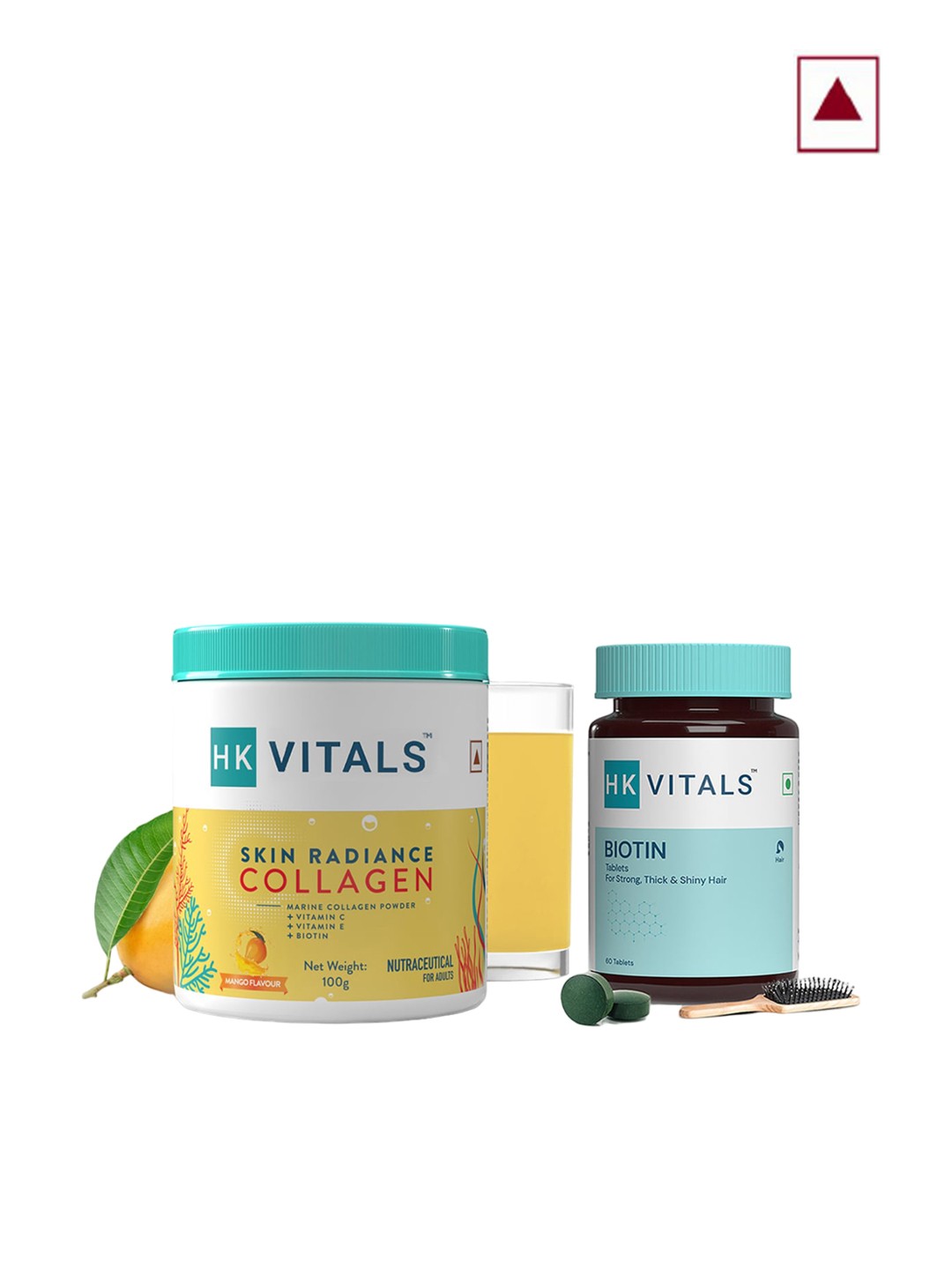 

HK VITALS Skin Radiance Collagen -100g & Biotin Tablets - 60 Tablets, Yellow