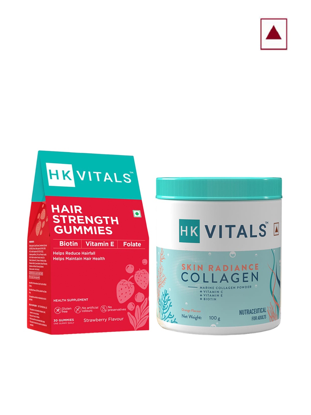 

HK VITALS Skin Radiance Collagen -100g & Hair Strength Gummies - 30 Gummies, White