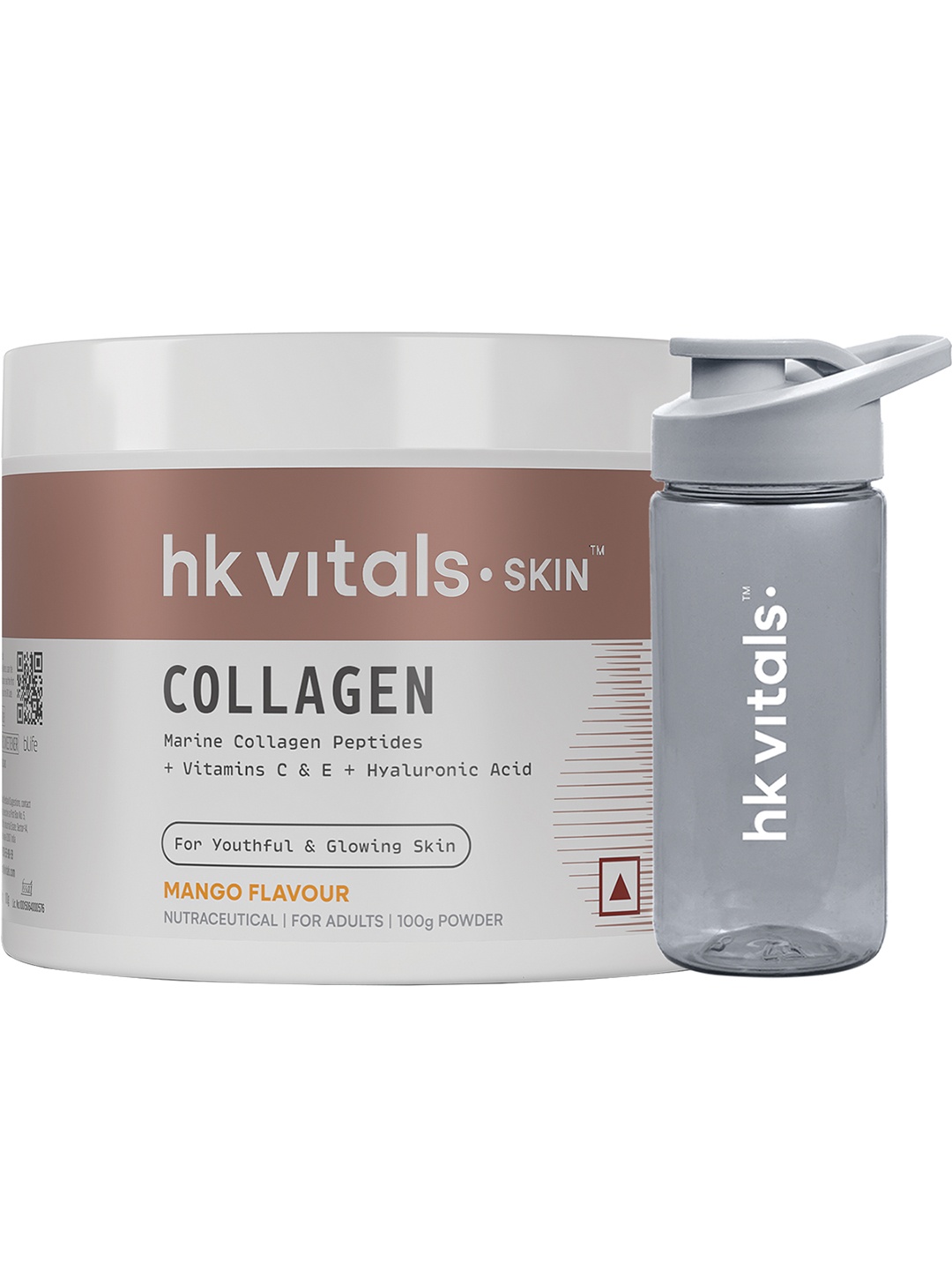 

HK VITALS Skin Radiance Collagen Powder - Mango - 100g with Sipper, Yellow