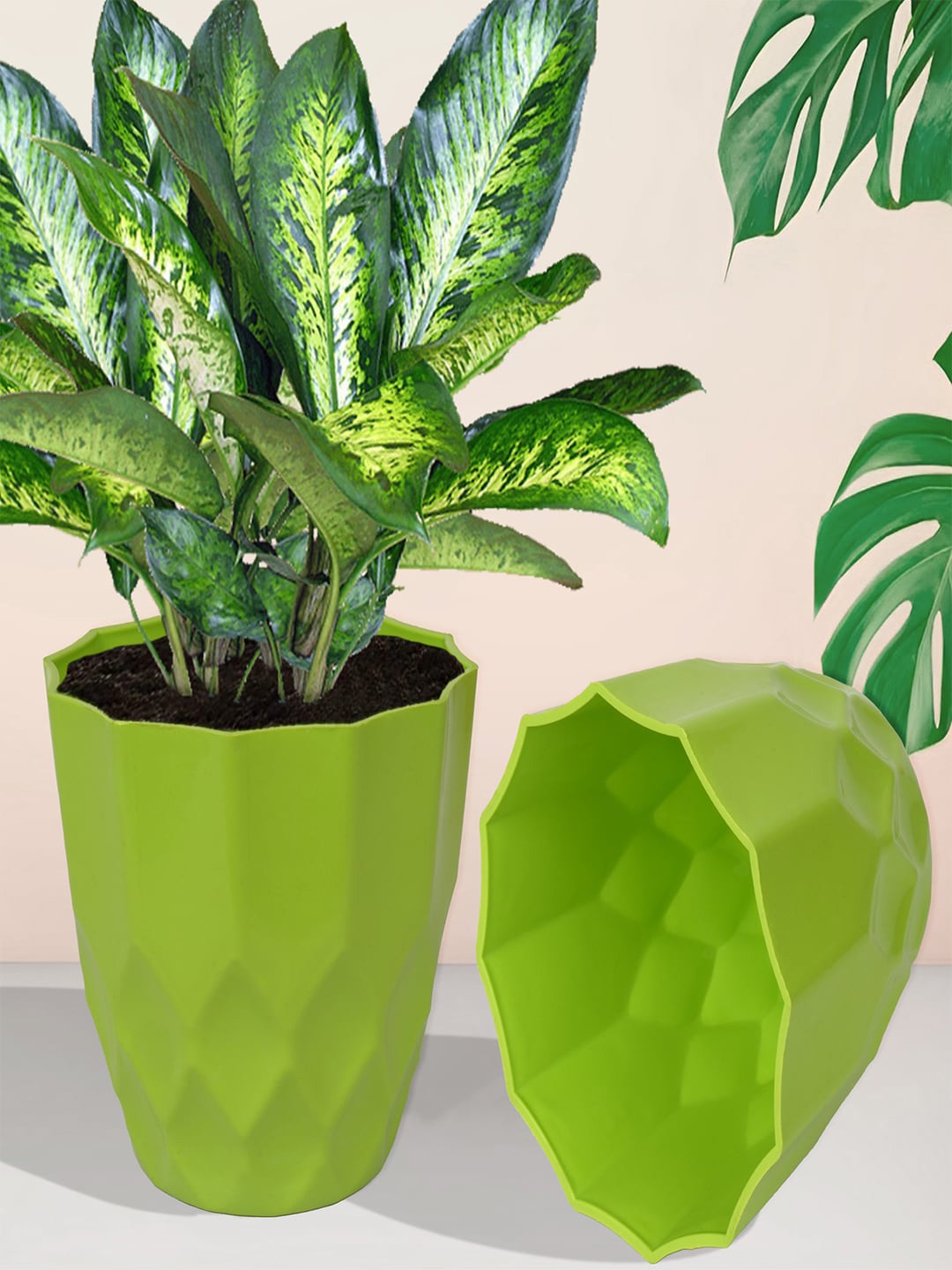 

Kuber Industries Green 4 Pieces Indoor Planters