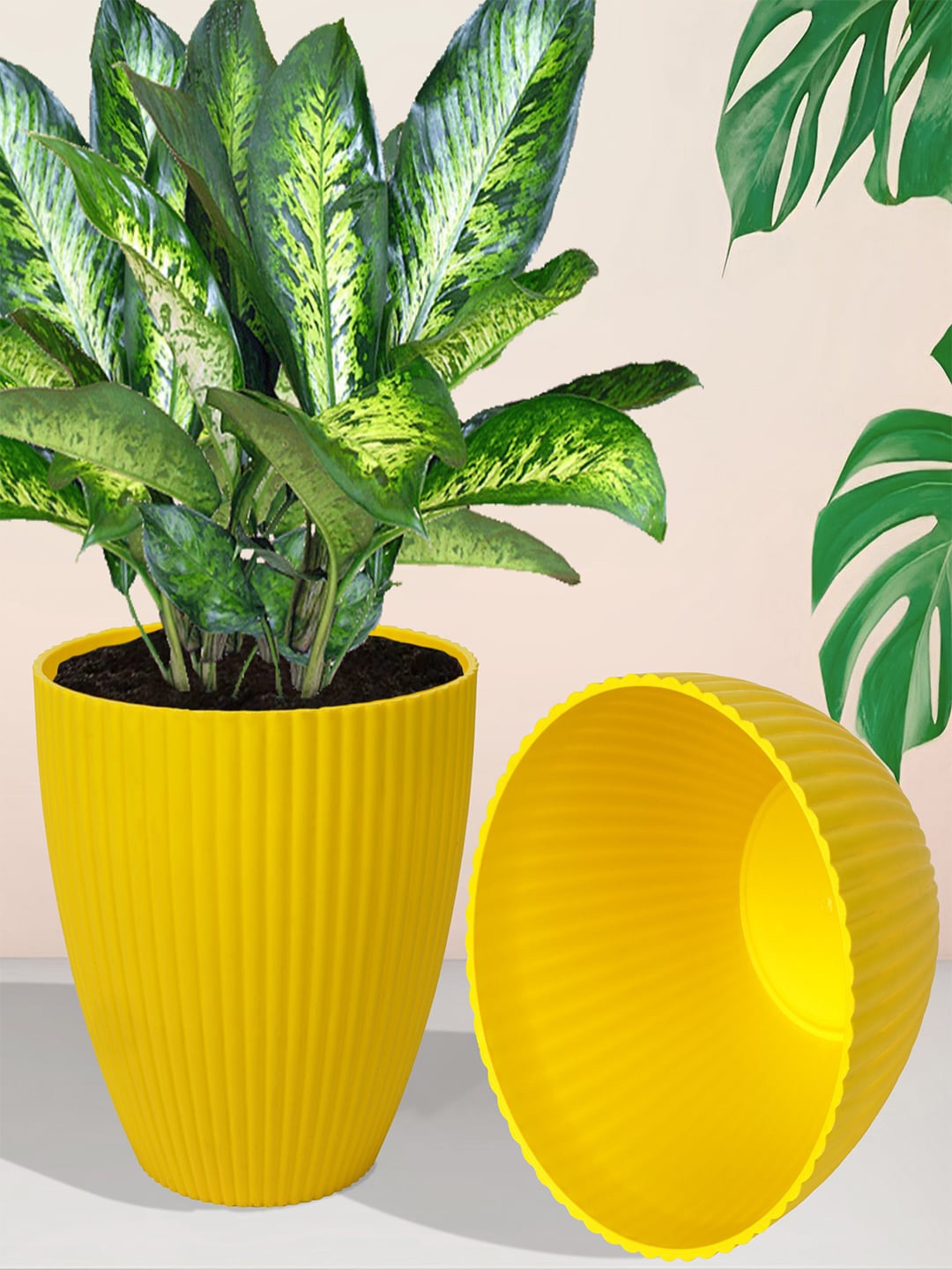 

Kuber Industries Yellow & Red 4 Pieces Indoor Planter