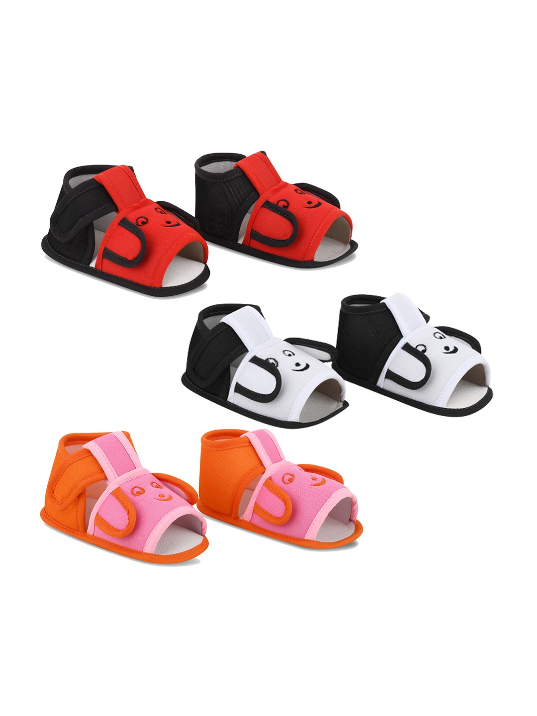 

Smartots Infants Pack Of 3 Cotton Booties, Red