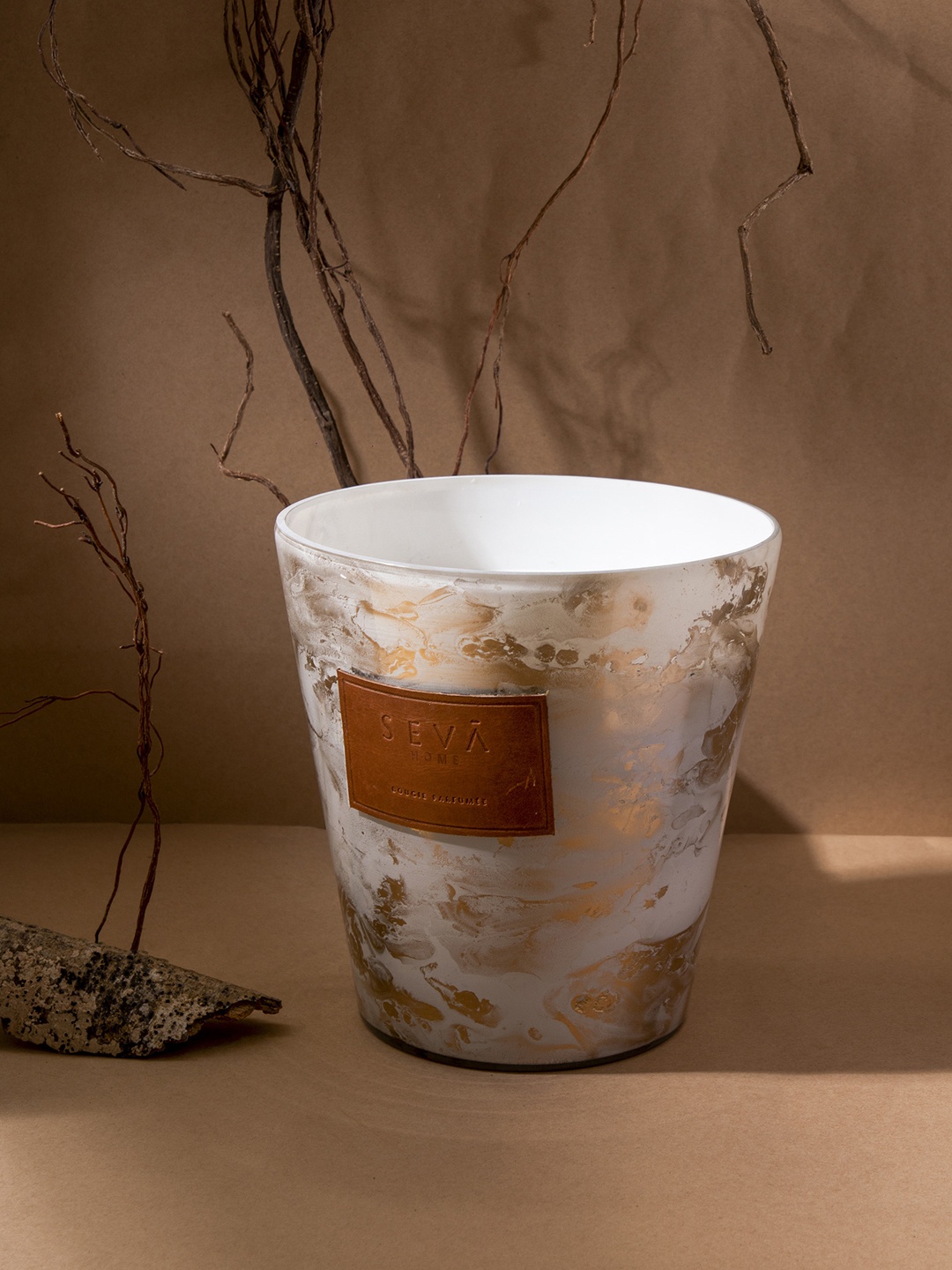 

Seva Home Blanc Grande Avant Garde Scented Candle, Gold