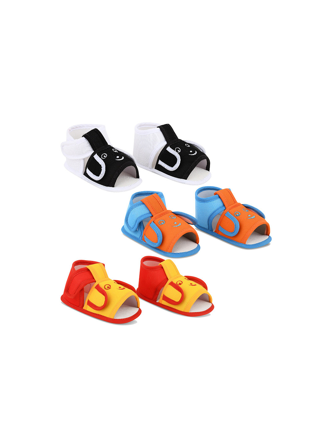 

Smartots Infant Kids Set of 3 Cotton Booties, White