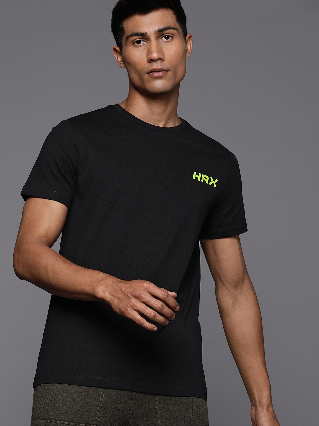 

HRX by Hrithik Roshan Men Brand Logo Printed T-shirt, Black