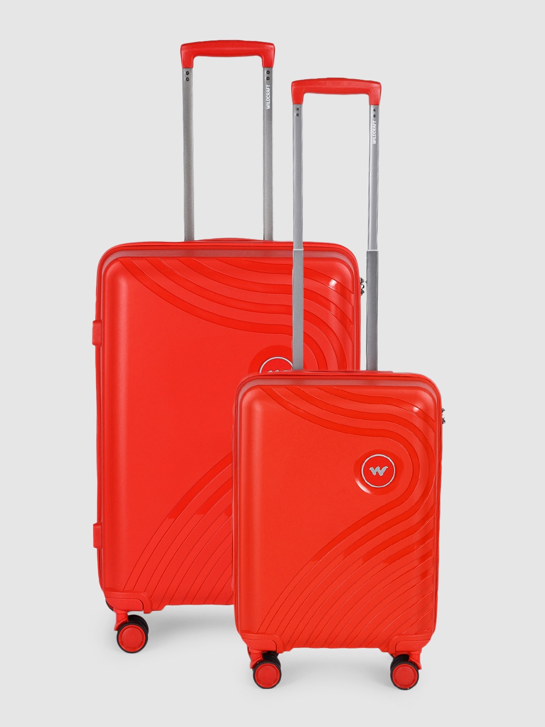 

Wildcraft Set of 2 Onyx Trolley Suitcases - Cabin & Medium, Red