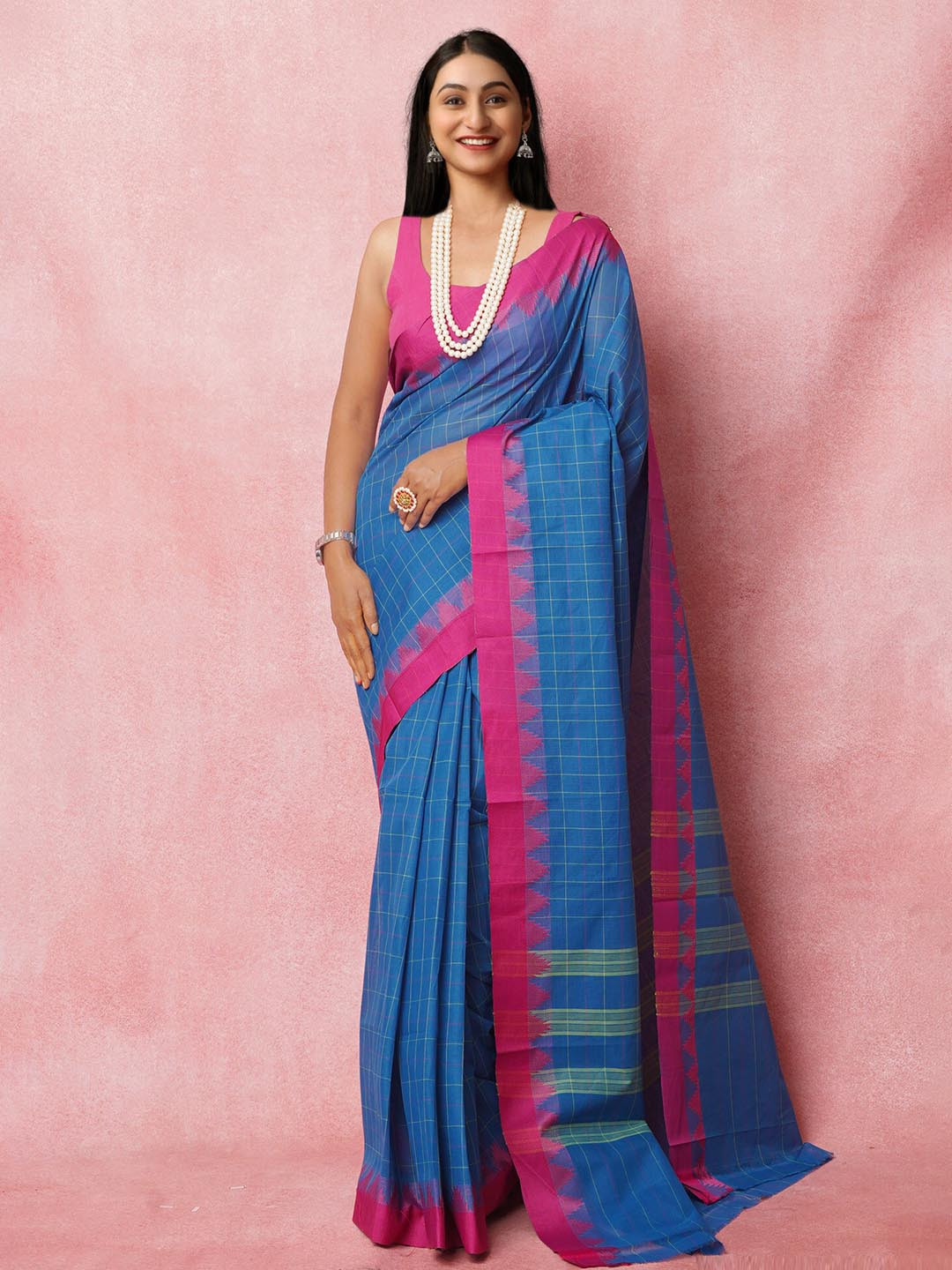 

Unnati Silks Woven Design Art Silk Chettinad Saree, Blue