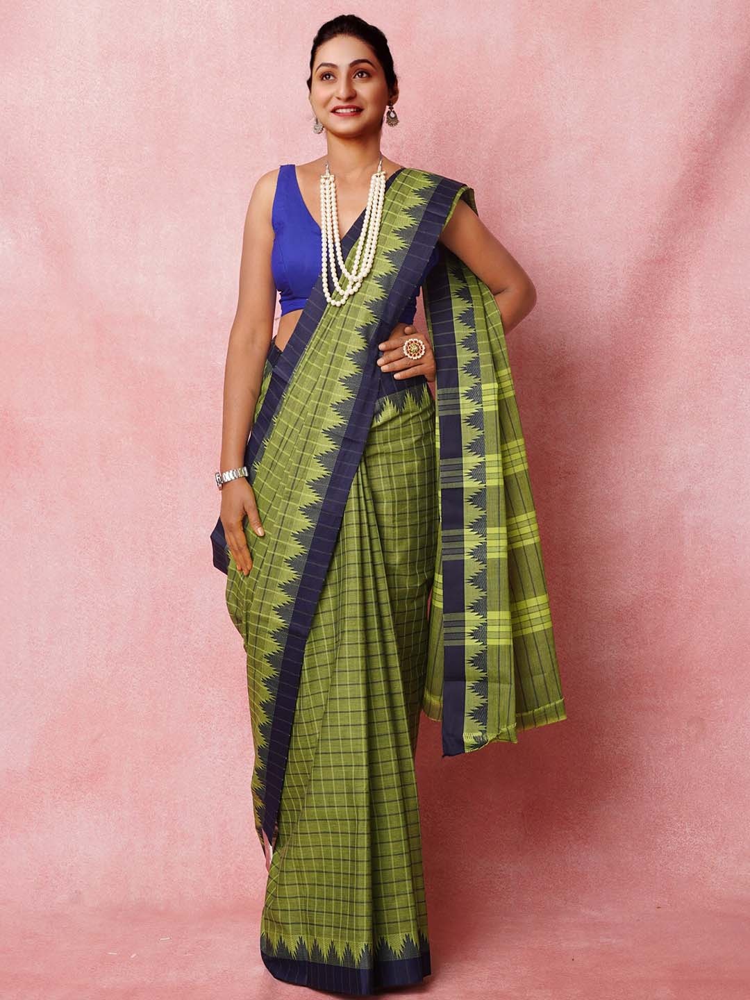 

Unnati Silks Woven Design Art Silk Chettinad Saree, Green