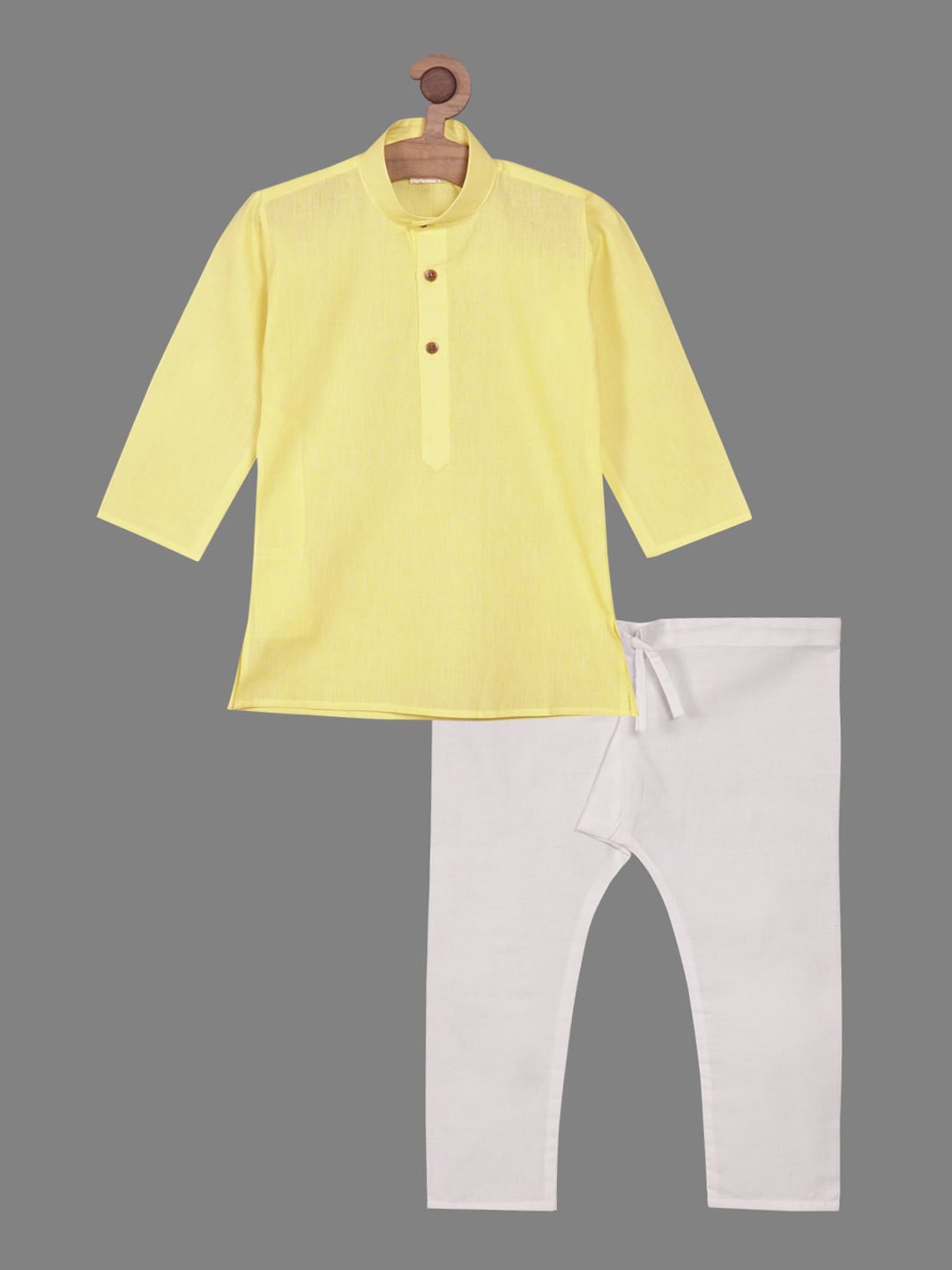 

BAESD Boys Regular Pure Cotton Kurta with Pyjamas, Yellow