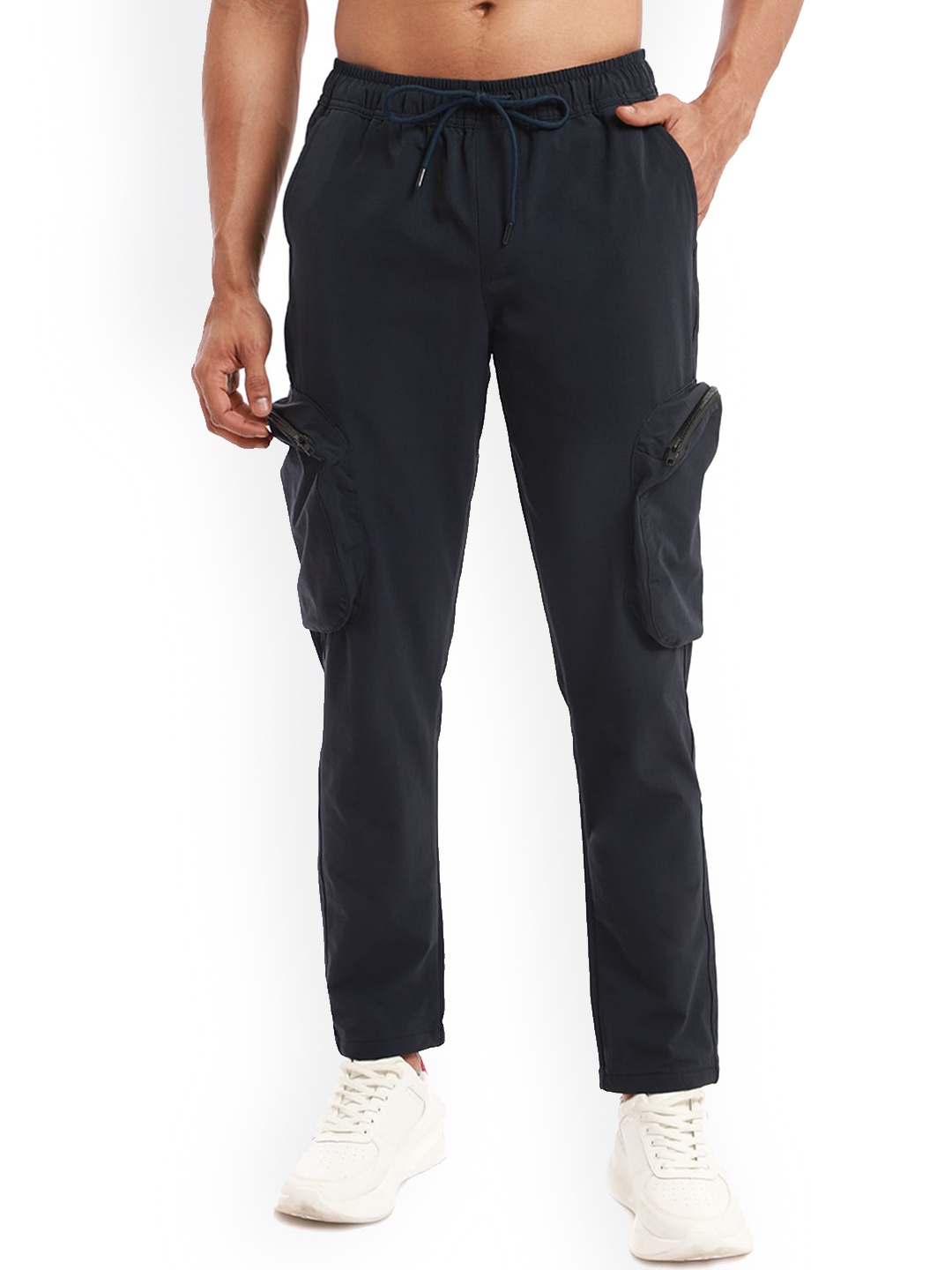 

Banana Club Utility Men Slim-Fit Mid-Rise Cargo Track Pants, Navy blue