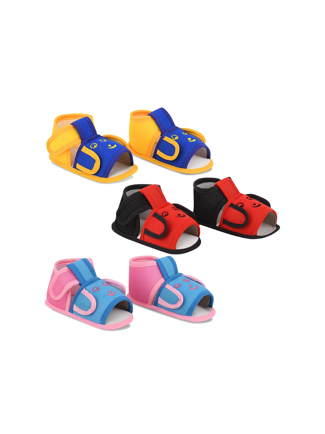

Smartots Infant Kids Set of 3 Cotton Booties, Blue