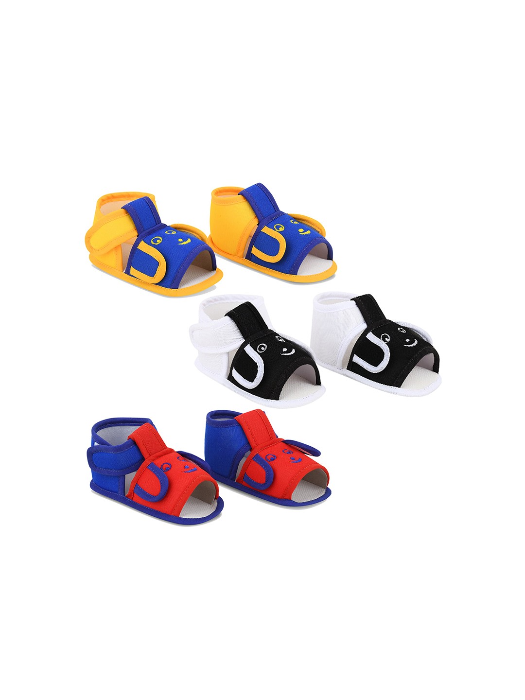 

Smartots Infant Kids Set of 3 Cotton Booties, Yellow