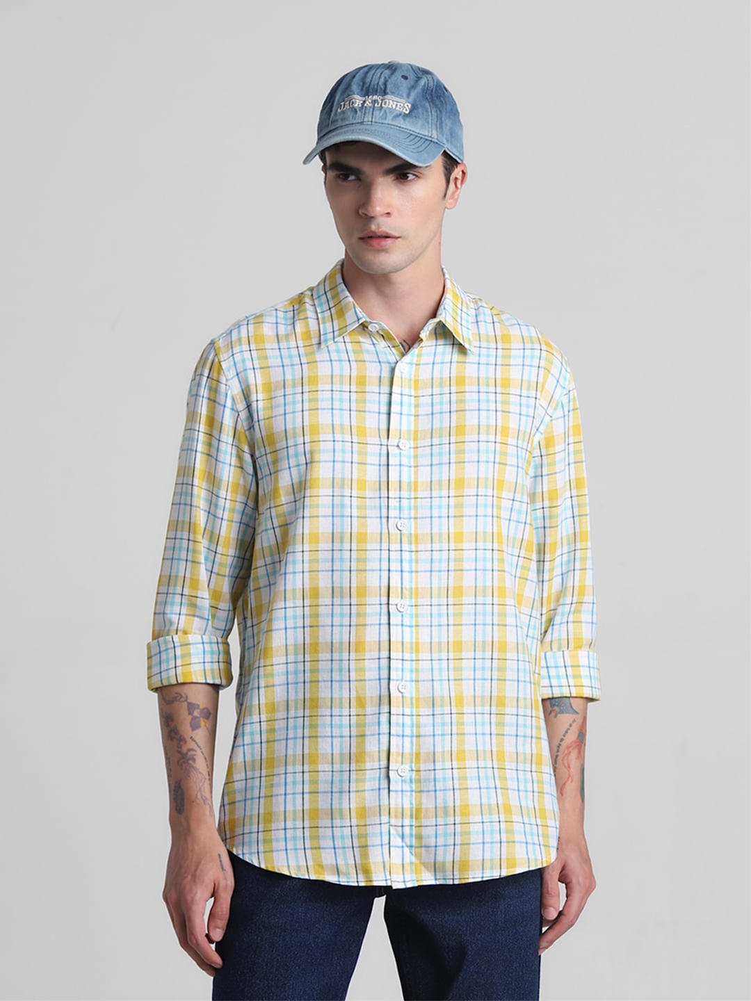 

Jack & Jones Gingham Checked Long Sleeves Casual Shirt, Yellow