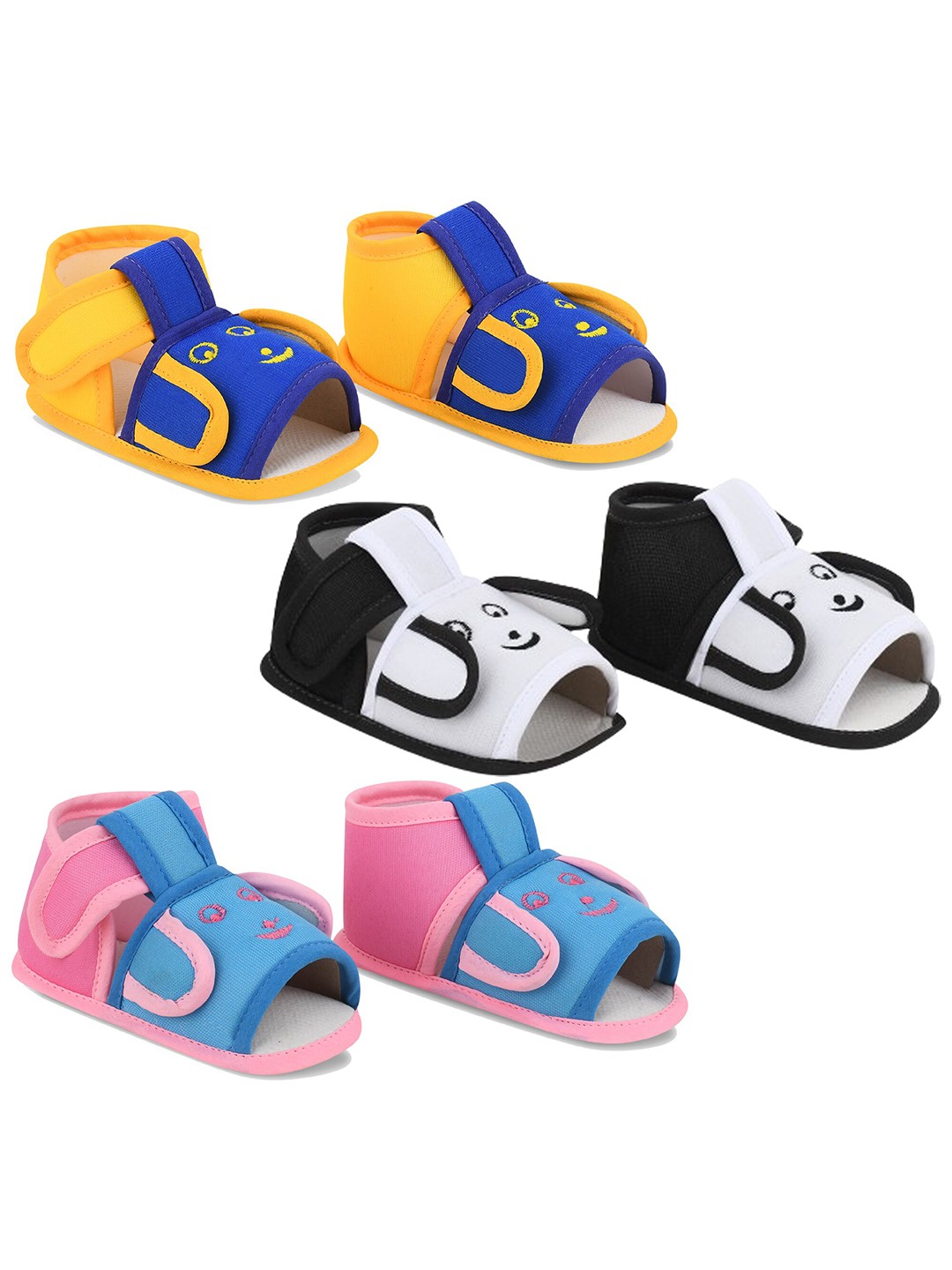 

Smartots Infants Pack Of 3 Cotton Booties, Yellow