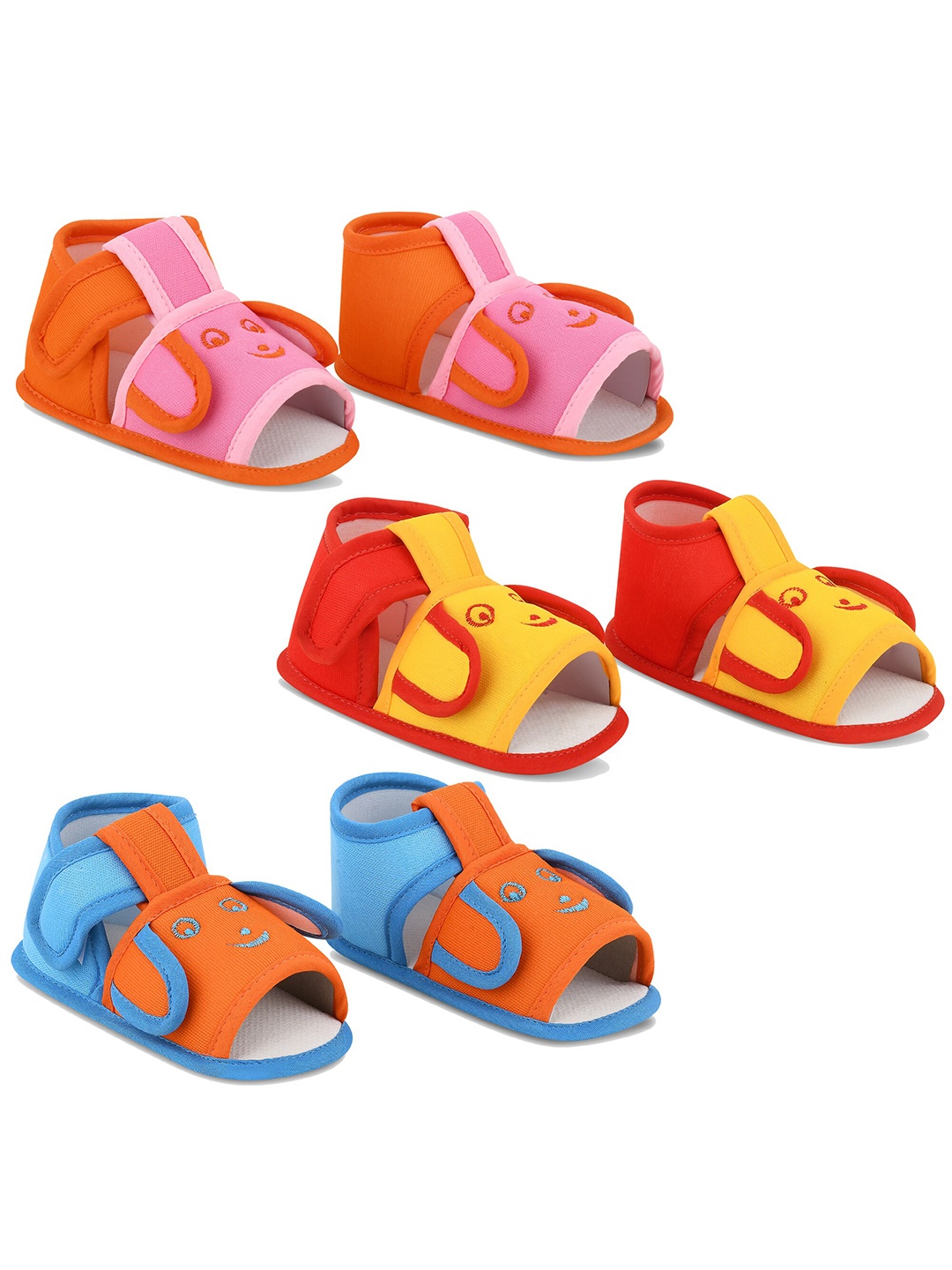 

Smartots Infant Kids Set of 3 Booties, Orange
