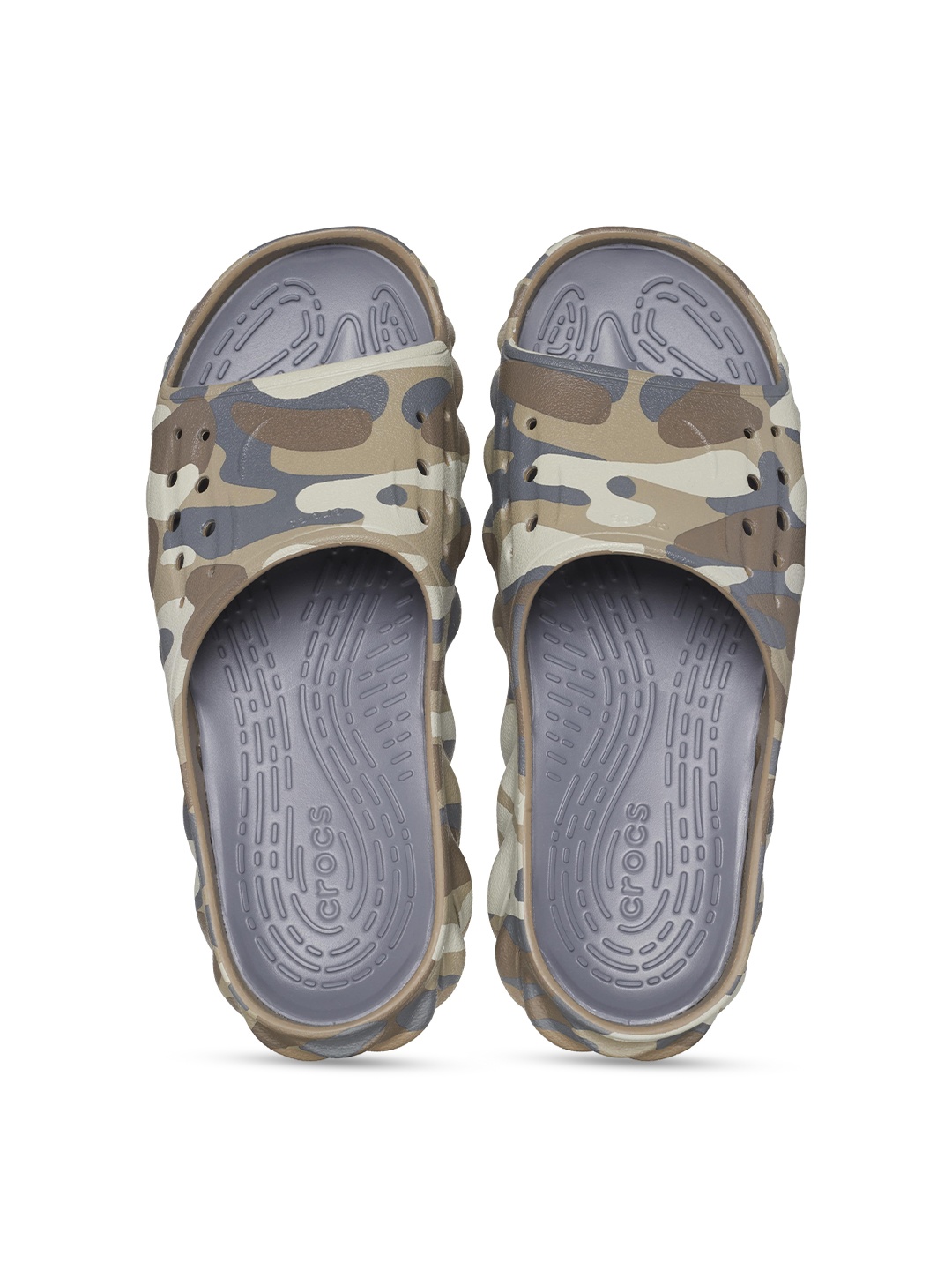 

Crocs Unisex Printed Croslite Sliders, Grey