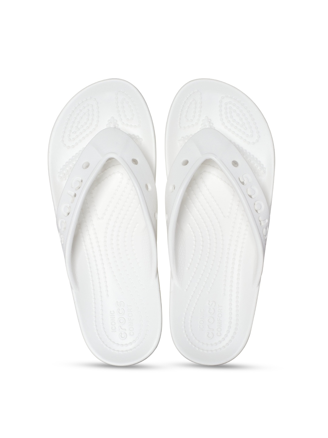 

Crocs Unisex Self Design Croslite Thong Flip-Flops, White