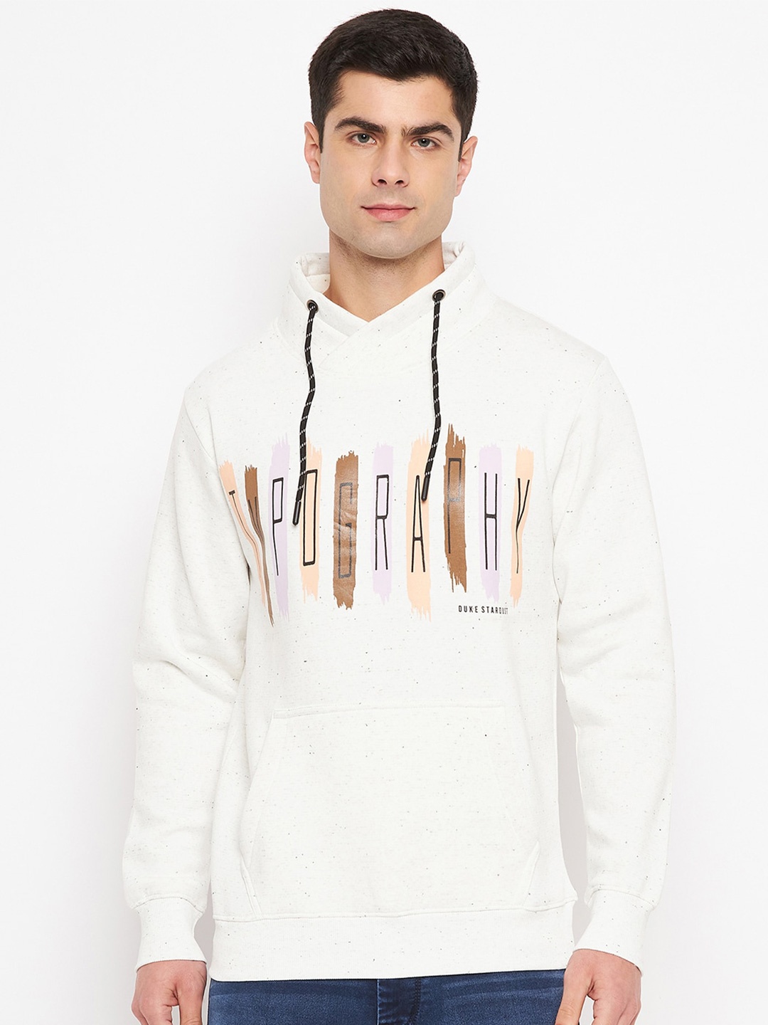 

Duke Typography Printed Pullover Sweatshirt, White