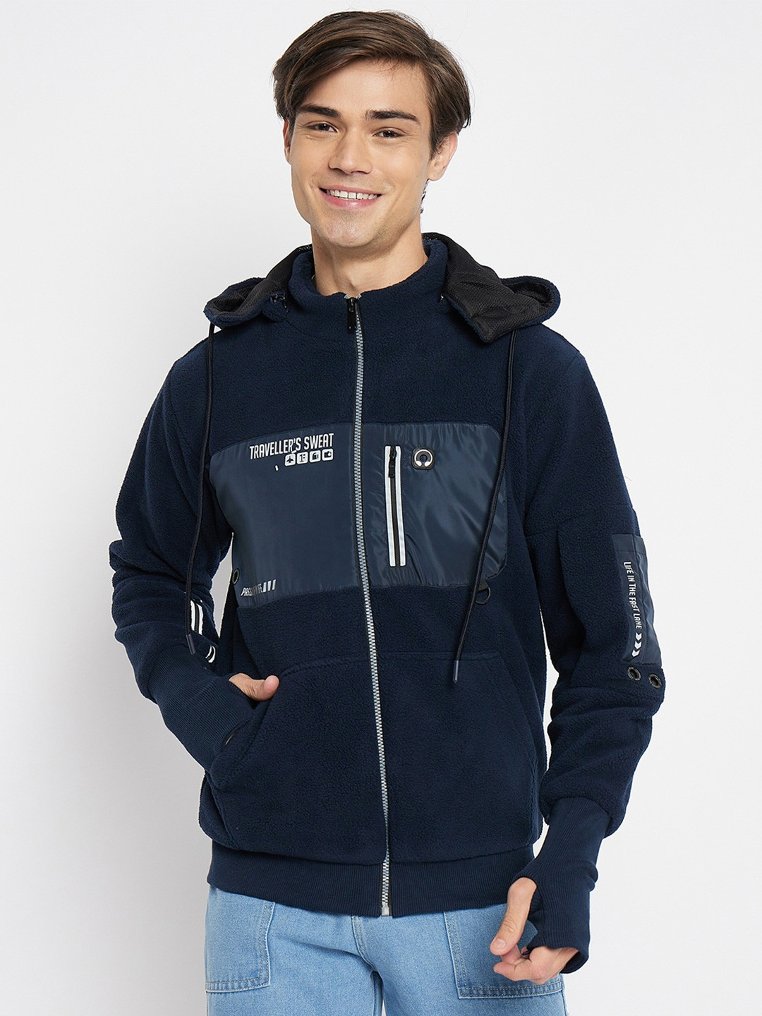 

Duke Hooded Front-Open Sweatshirt, Blue