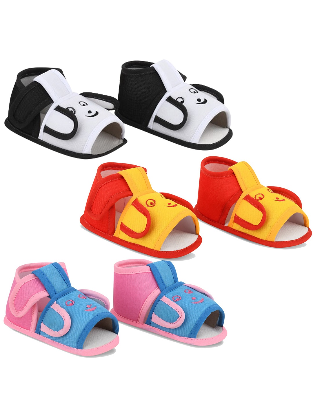 

Smartots Infants Pack Of 3 Cotton Booties, Black