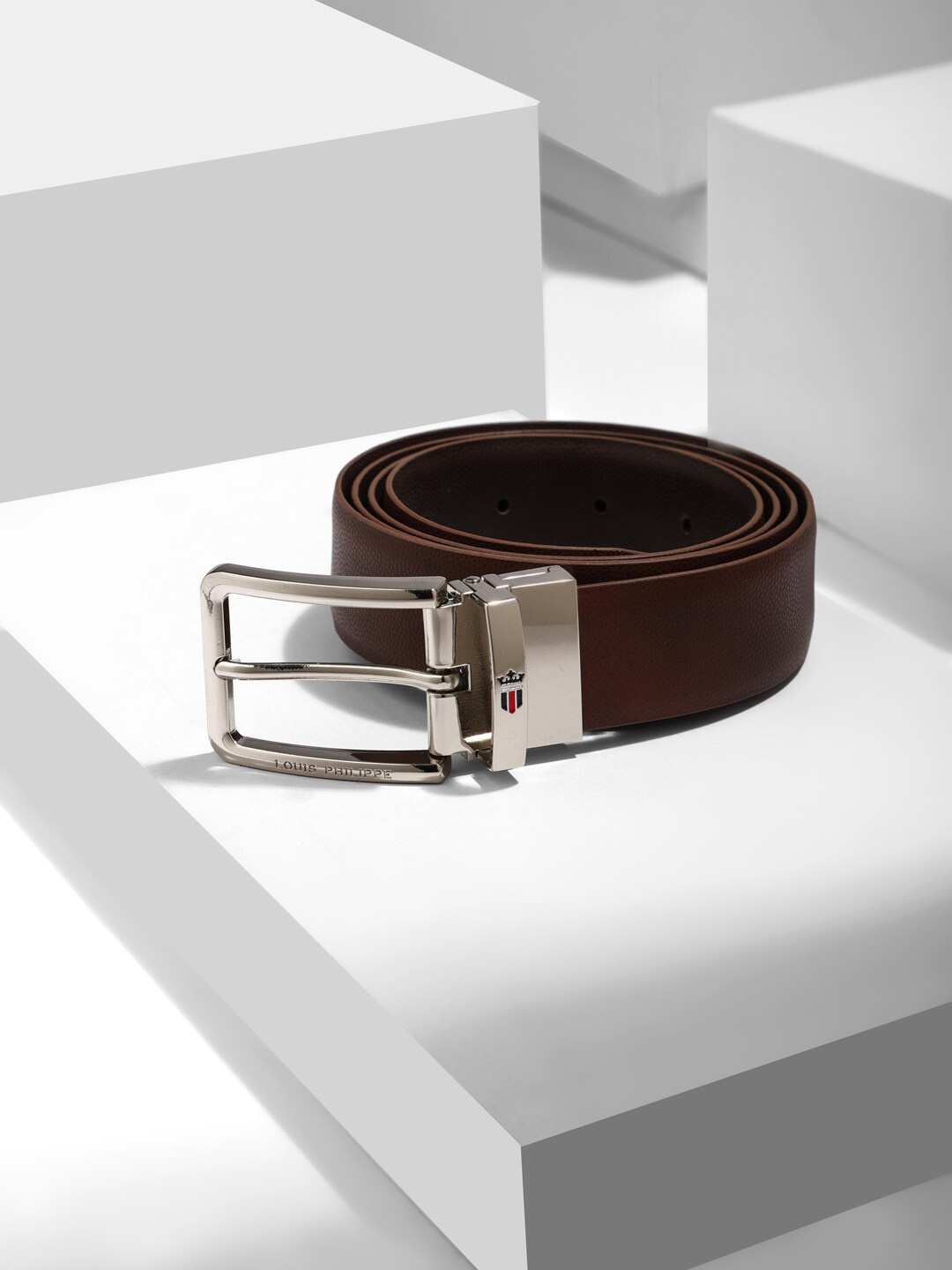 

Louis Philippe Men Textured Leather Formal Belt, Brown