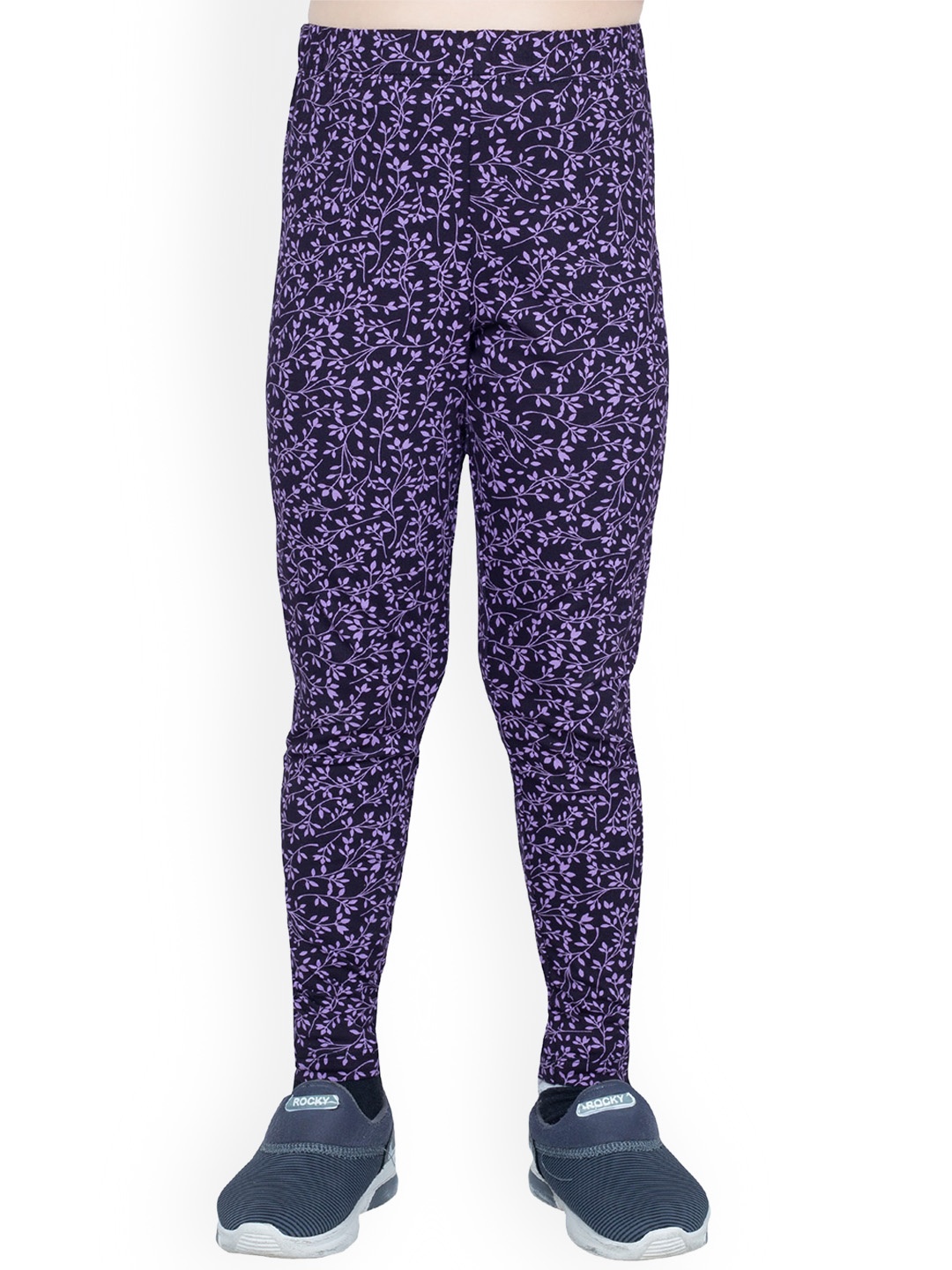 

ONE SKY Girls Printed Ankle Length Leggings, Purple