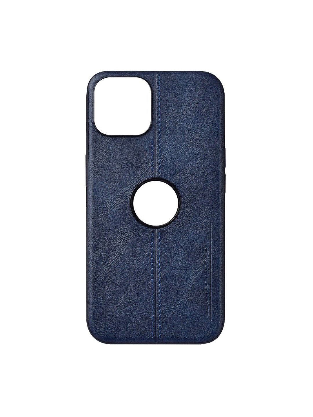 

TREEMODA iPhone 15 Plus Leather Back Case, Navy blue