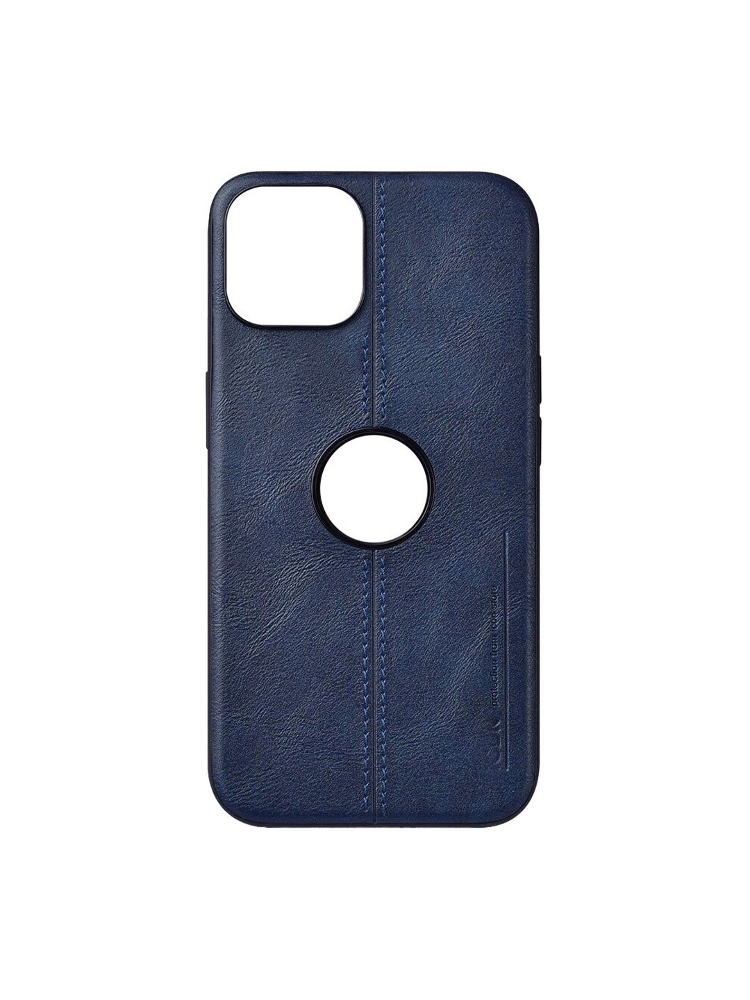 

TREEMODA Leather Printed iPhone 15 Back Case Mobile Accessories, Navy blue