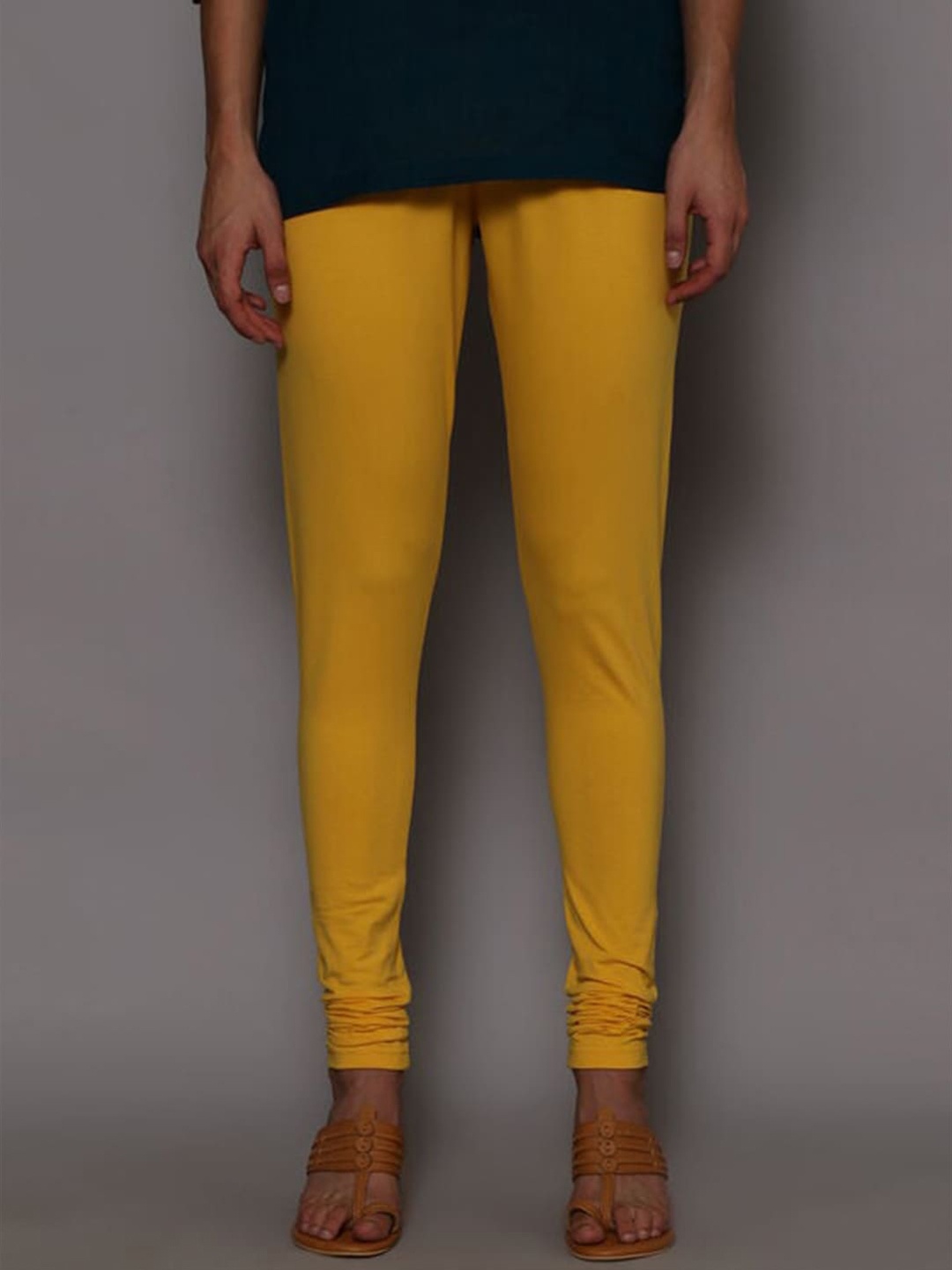 

Biba Mid Rise Churidar Length Leggings, Yellow