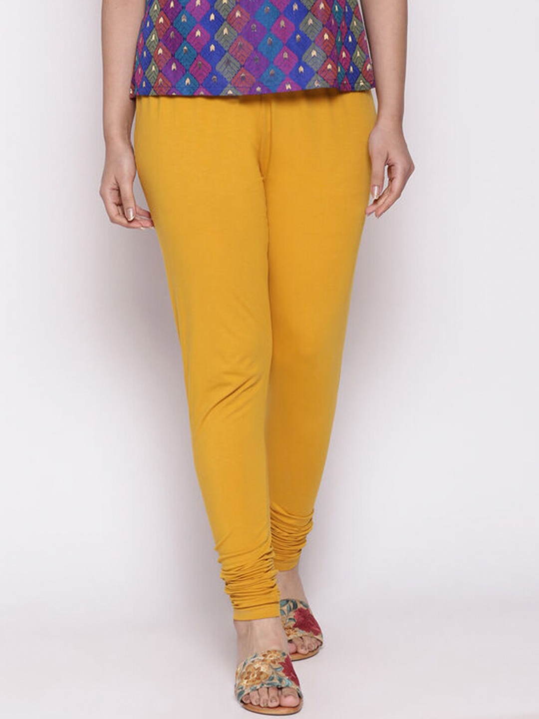 

Biba Mid Rise Churidar Length Leggings, Yellow