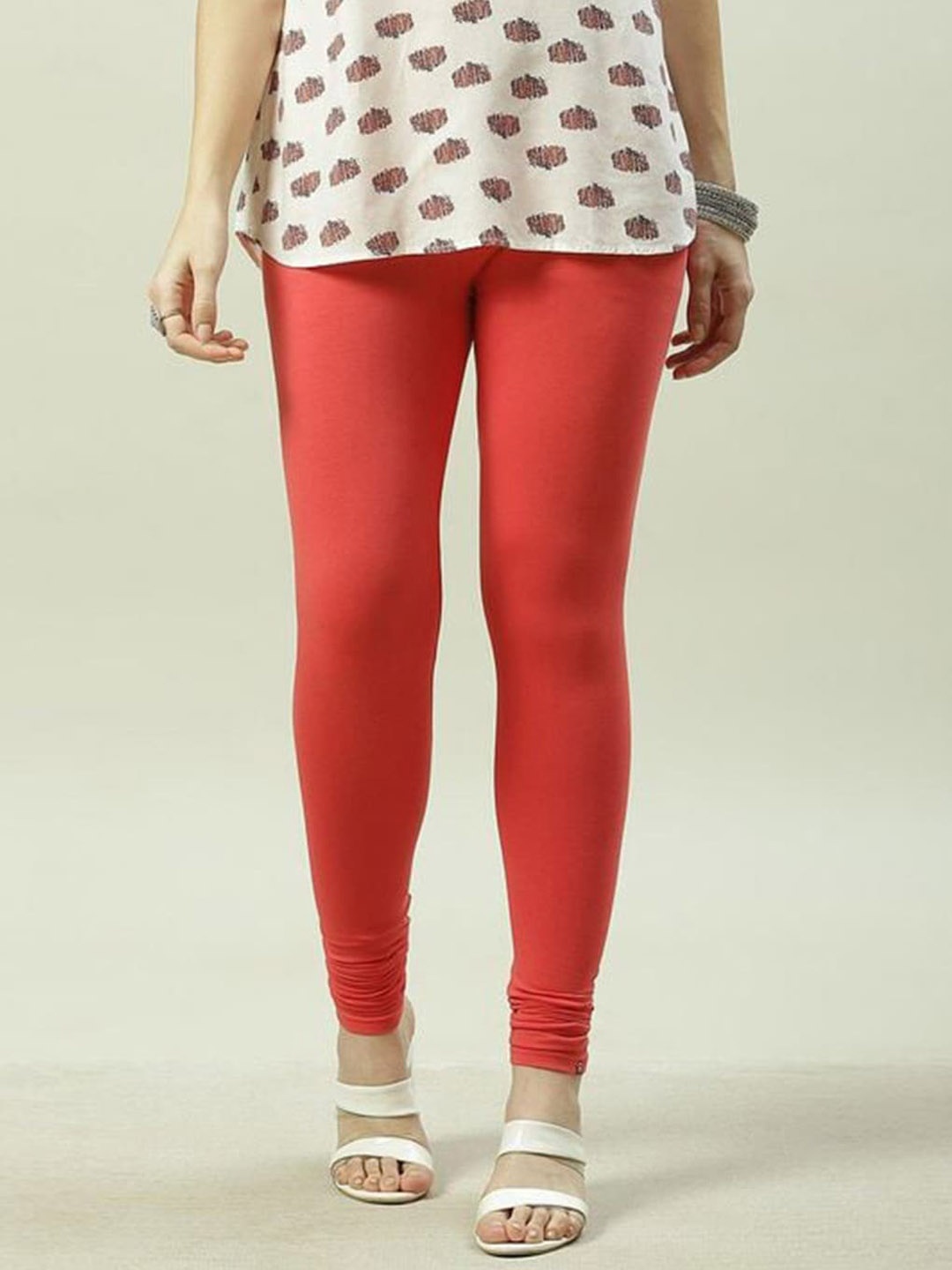 

Biba Mid Rise Churidar Length Leggings, Red