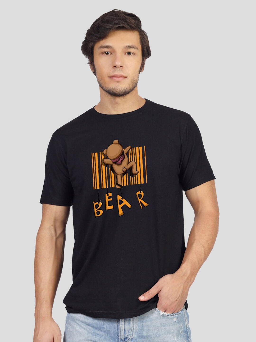 

Greylongg Teddy Bear Printed T-shirt, Black