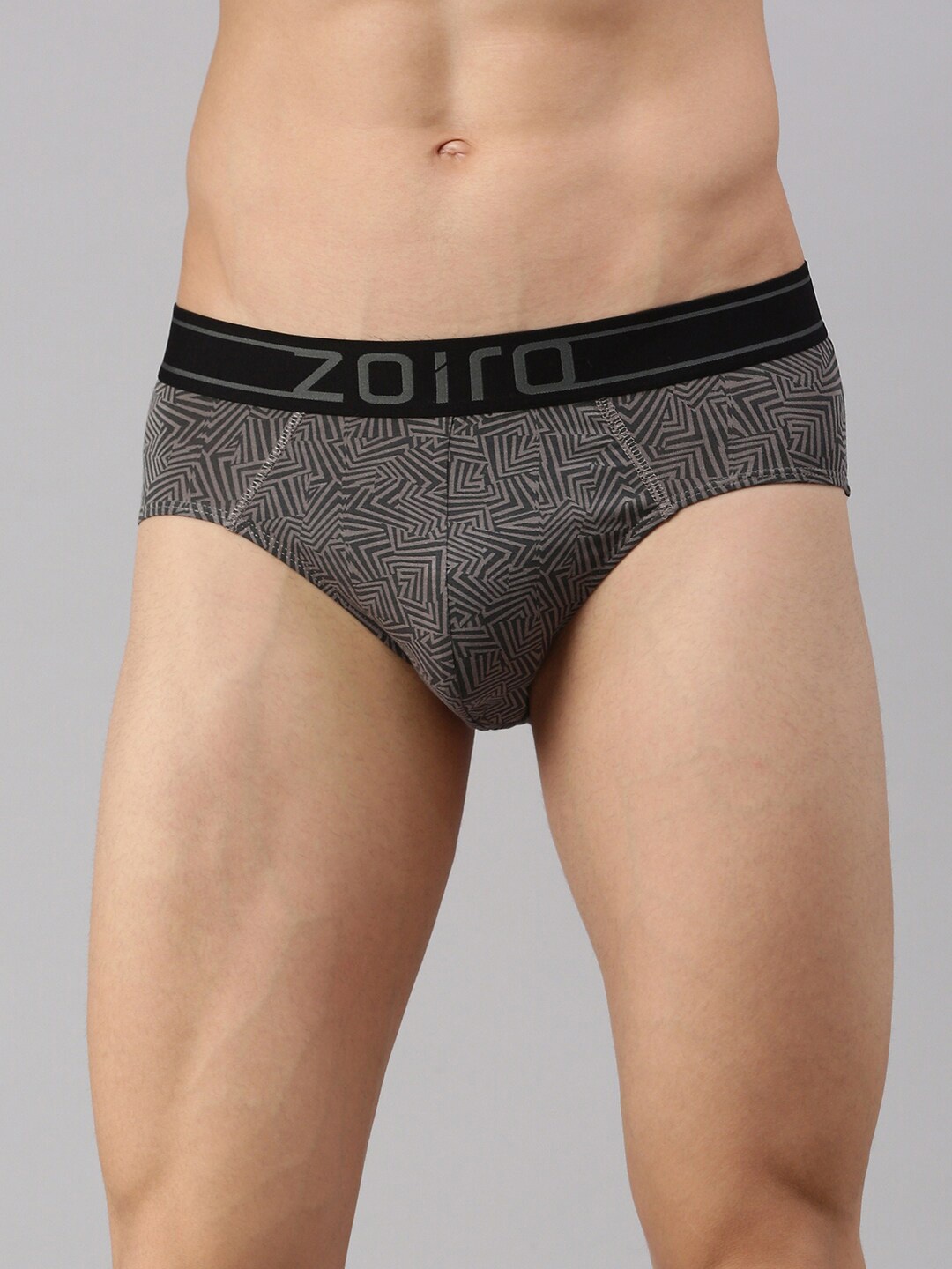 

Zoiro Printed 4 Way Stretch Basic BriefsZO-BRI-MODALSOFT2431-SG-S, Steel
