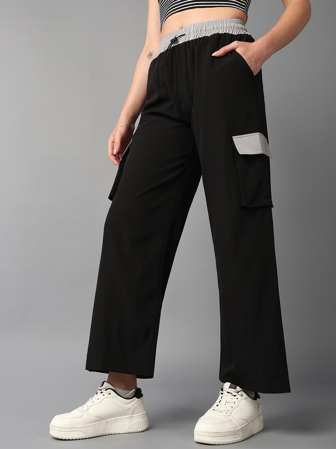 

The Roadster Lifestyle Co. Women Straight-Fit Track Pants, Black