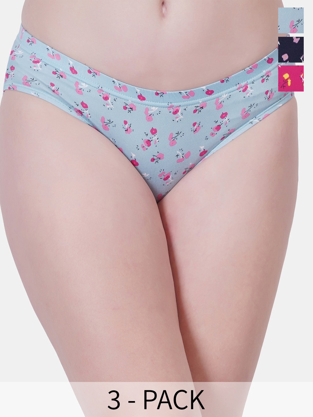 

Reveira Pack Of 3 Assorted Cotton Hipster Briefs