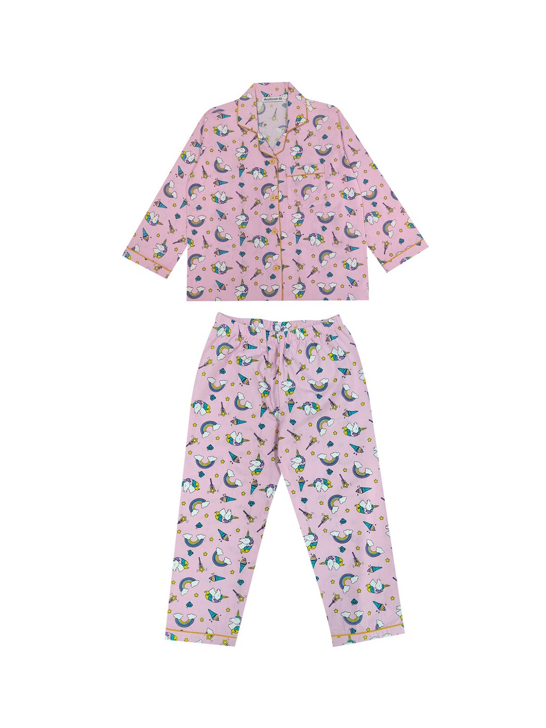 

shopbloom Unisex Kids Printed Night suit, Pink