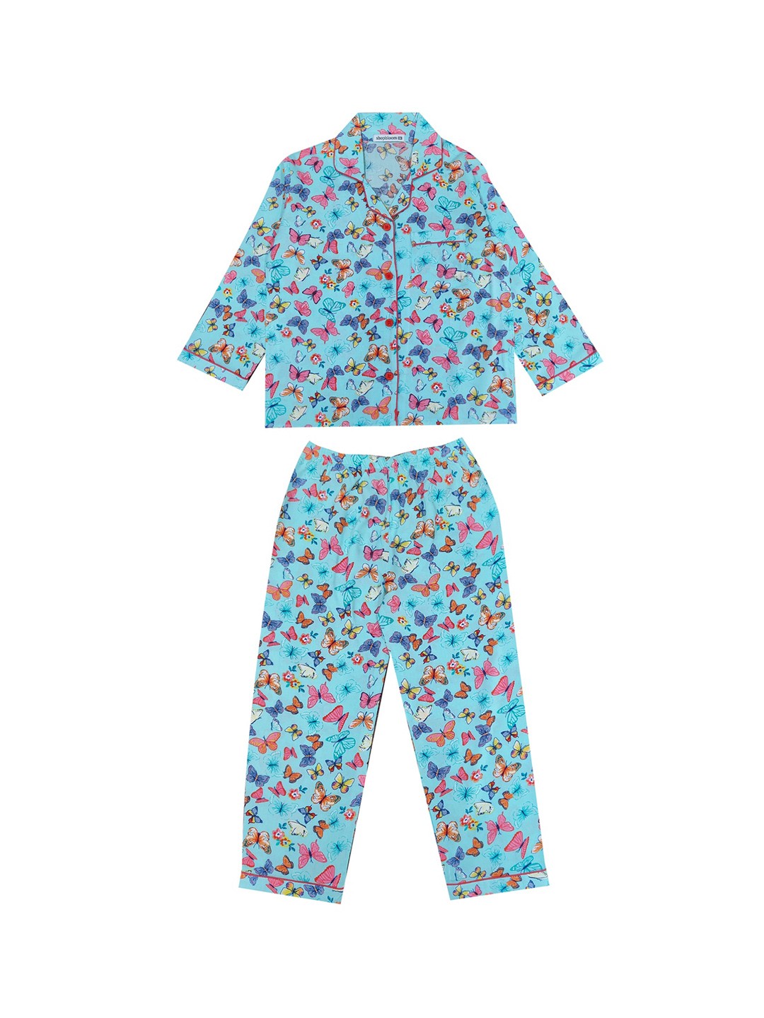 

shopbloom Kids Floral Printed Night suit, Blue