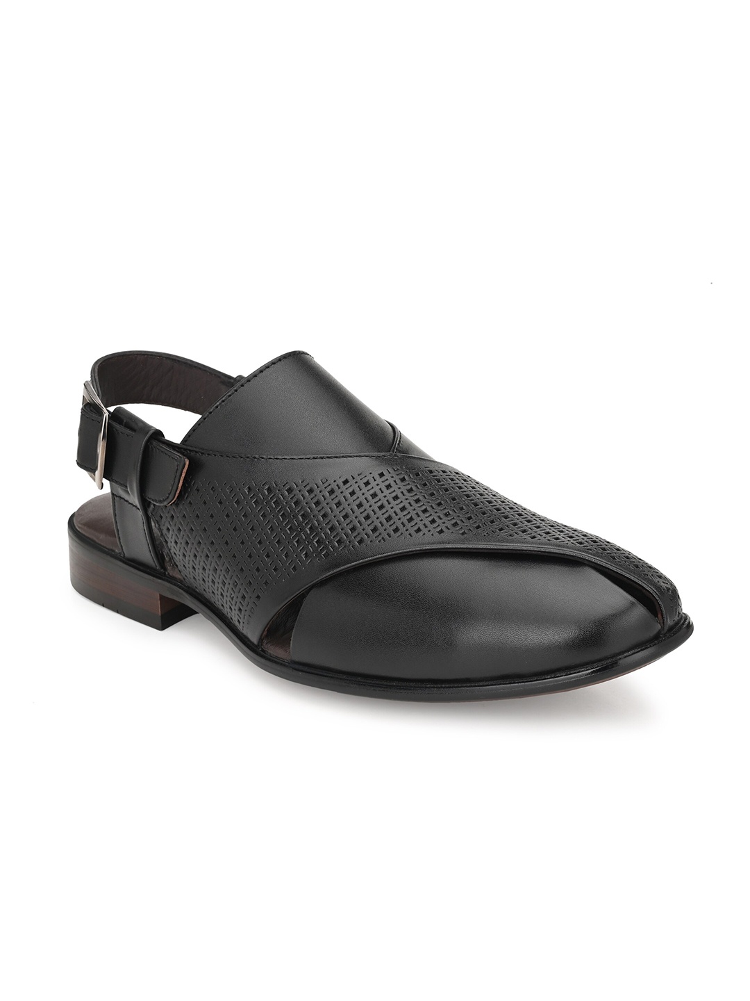 

Egoss Men Leather Shoe-Style Sandals, Black