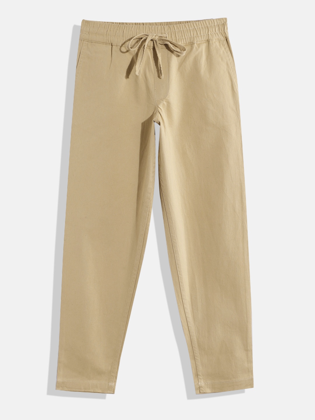 

Rue Collection Boys Mid-Rise Pure Cotton Joggers, Khaki