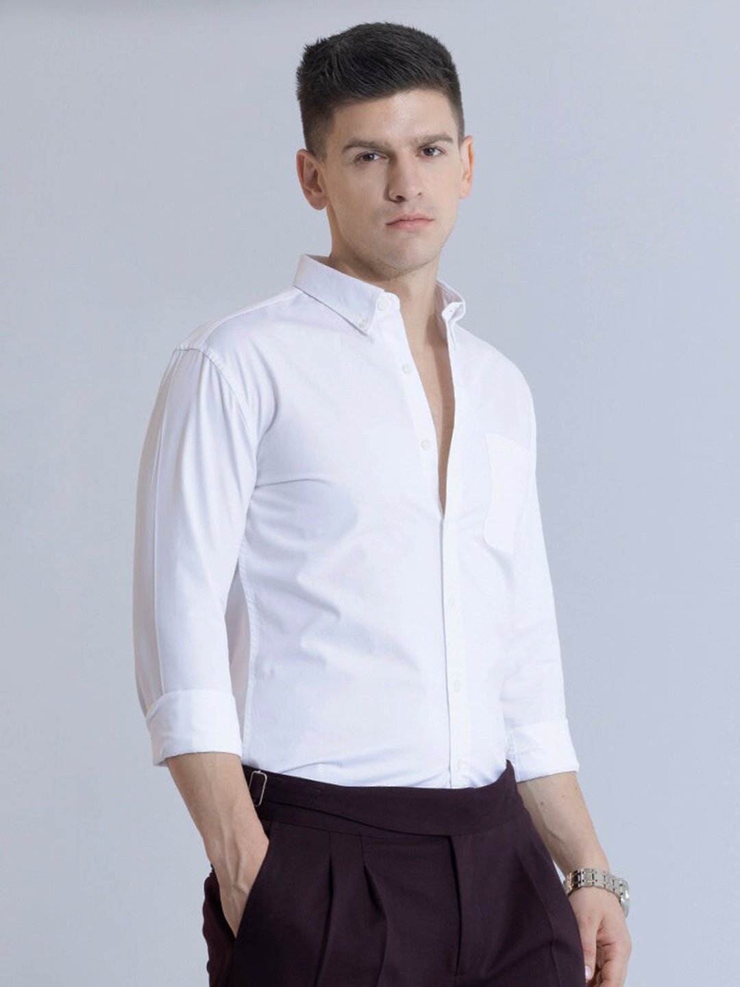 

Snitch Classic Slim Fit Casual Shirt, White