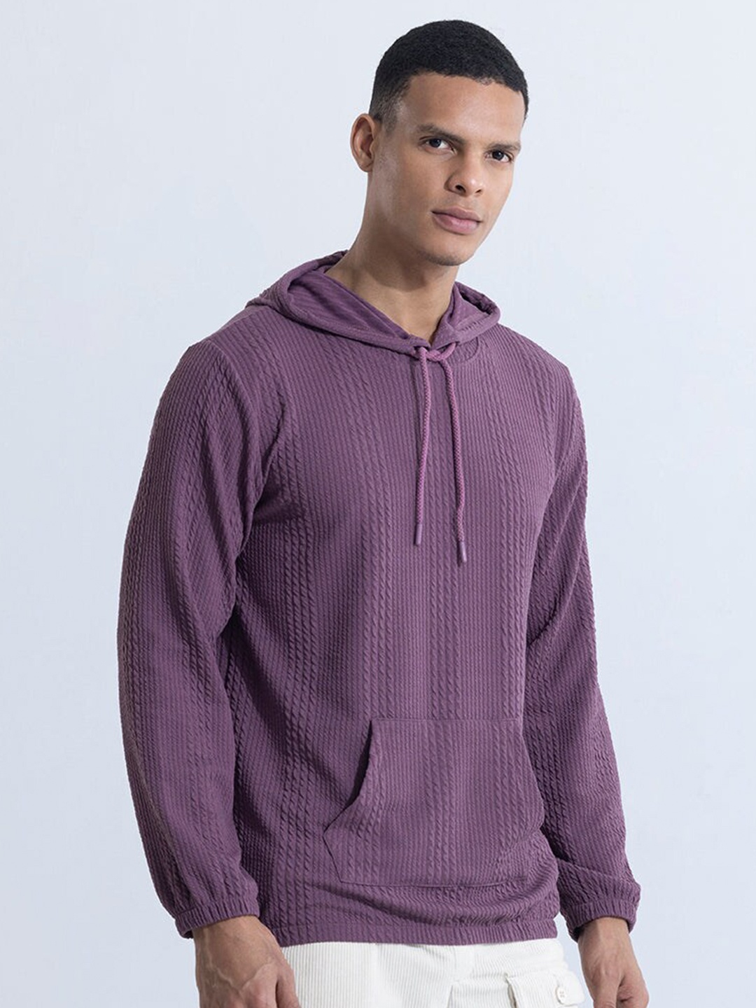 

Snitch Purple Hooded Cotton Pullover Sweatshirt