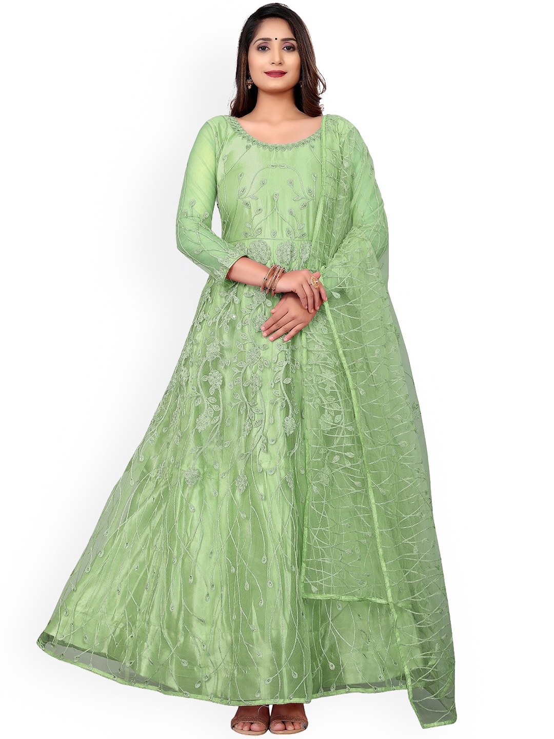

Warthy Ent Embroidered Unstitched Dress Material, Green